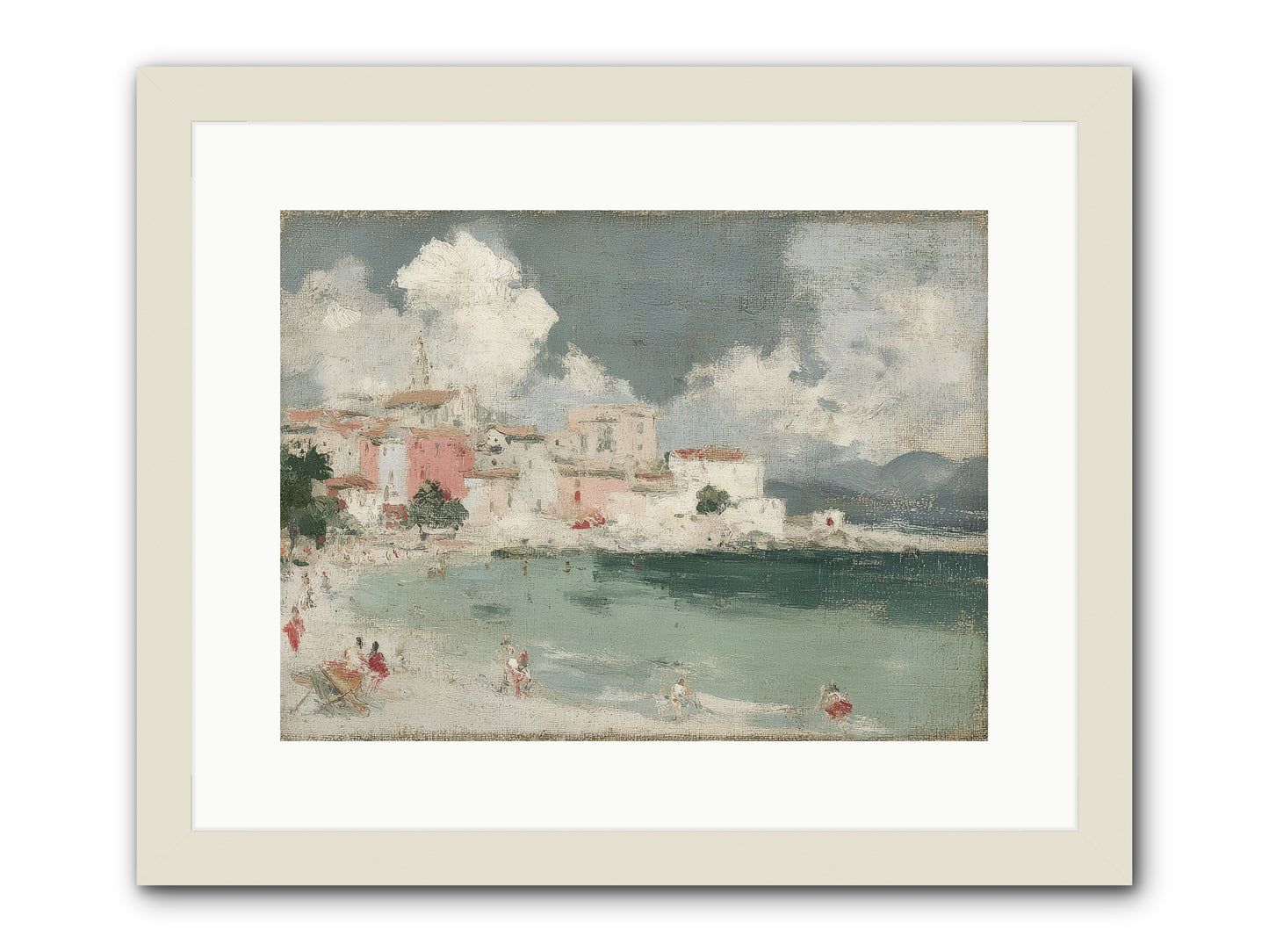Afternoon by the Water -- Framed Print - White 16x12