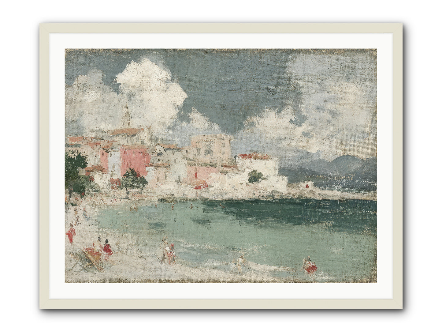 Afternoon by the Water -- Framed Print - White 40x30