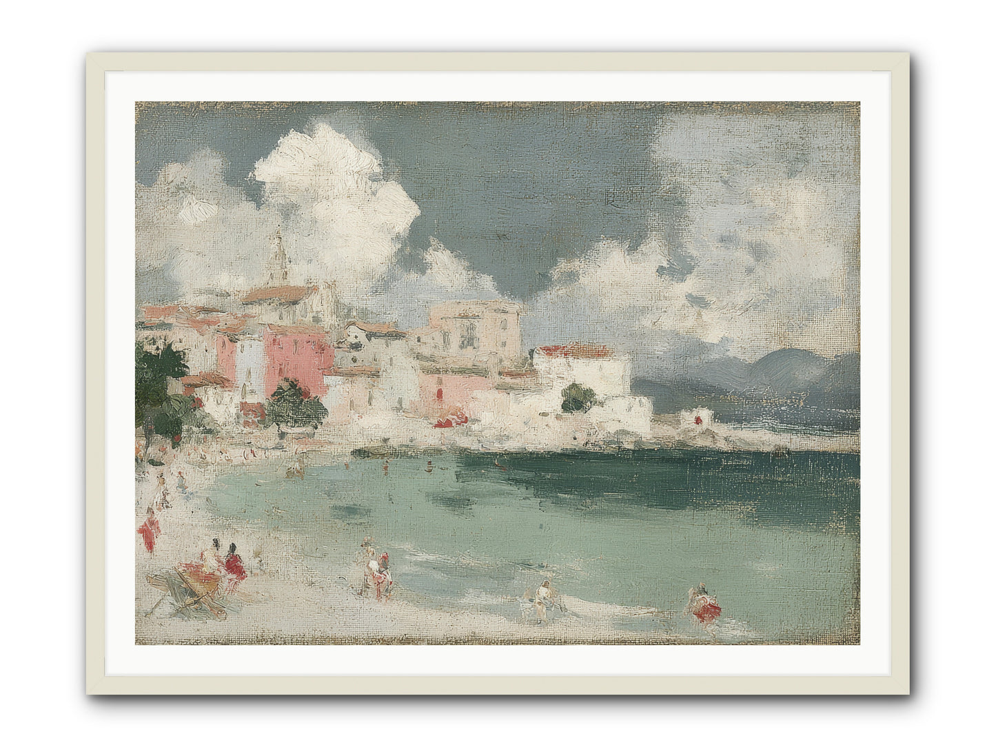 Afternoon by the Water -- Framed Print - White 48x36