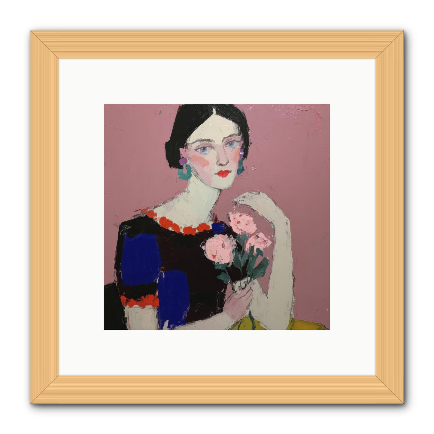 Afternoon in Pink -- Framed Print - Natural 10x10
