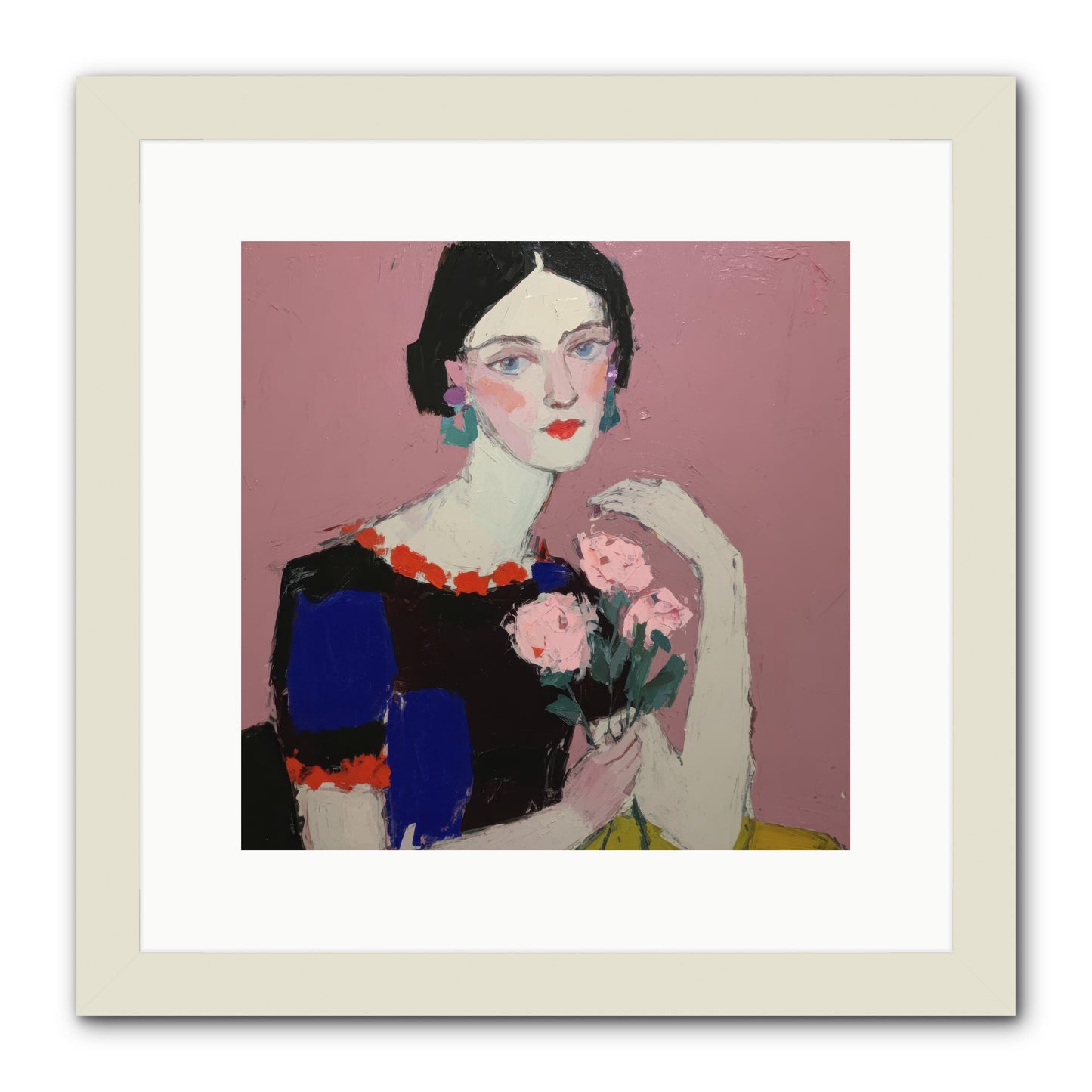 Afternoon in Pink -- Framed Print - White 12x12