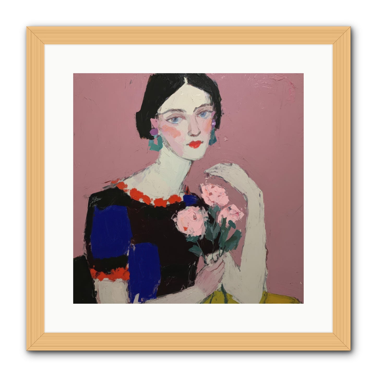 Afternoon in Pink -- Framed Print - Natural 16x16