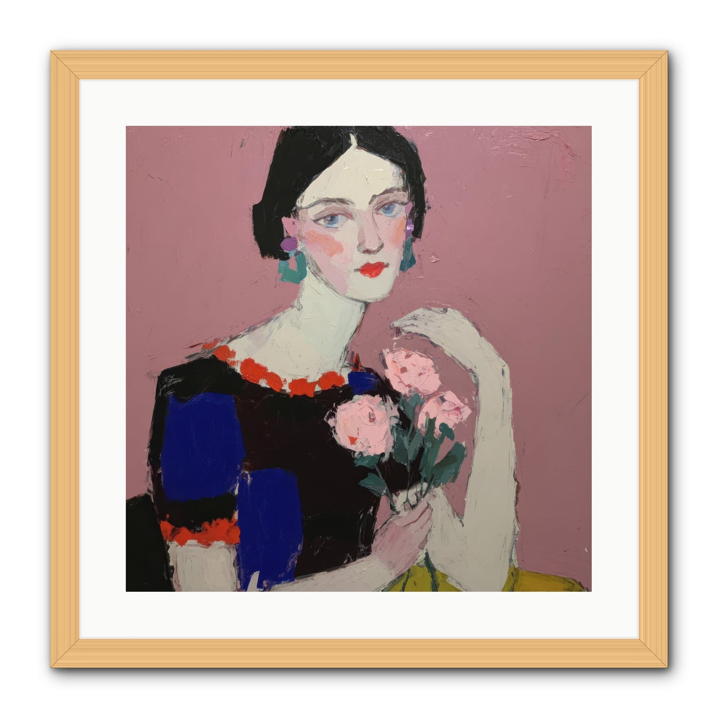 Afternoon in Pink -- Framed Print - Natural 20x20
