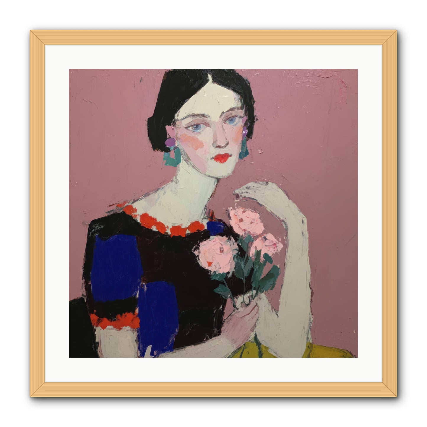 Afternoon in Pink -- Framed Print - Natural 24x24