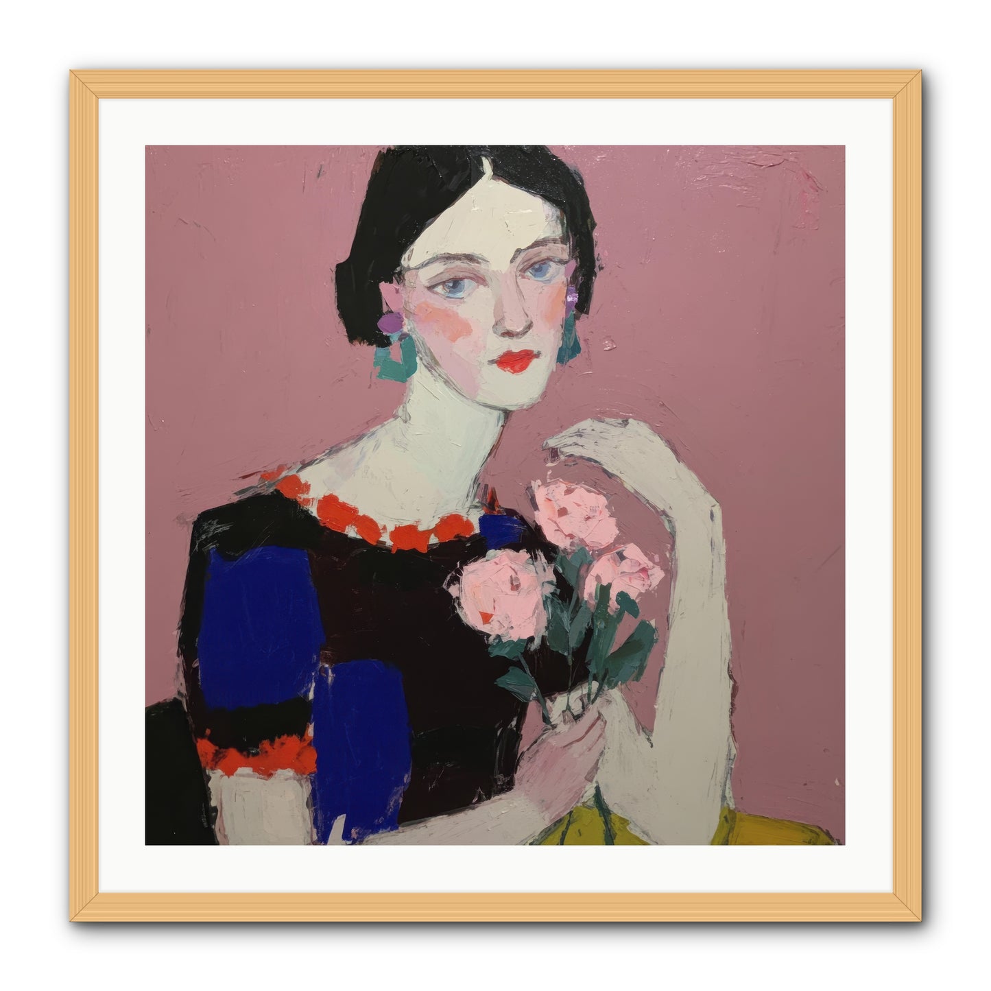 Afternoon in Pink -- Framed Print - Natural 30x30