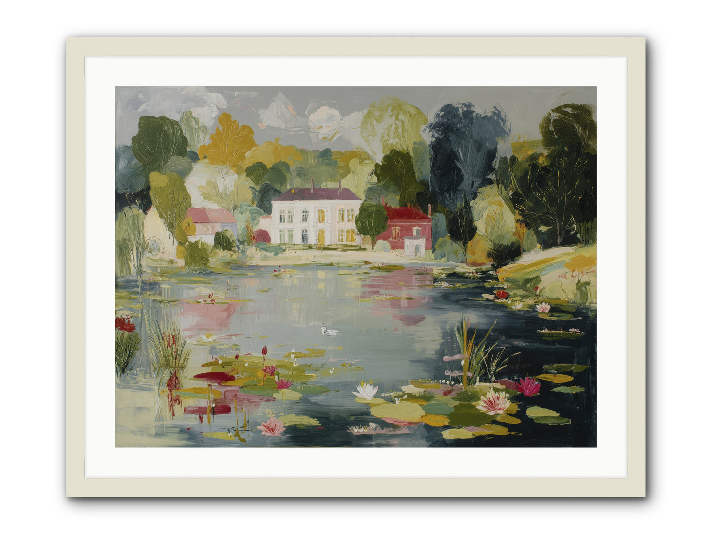 Afternoon's Embrace -- Framed Print - White 32x24