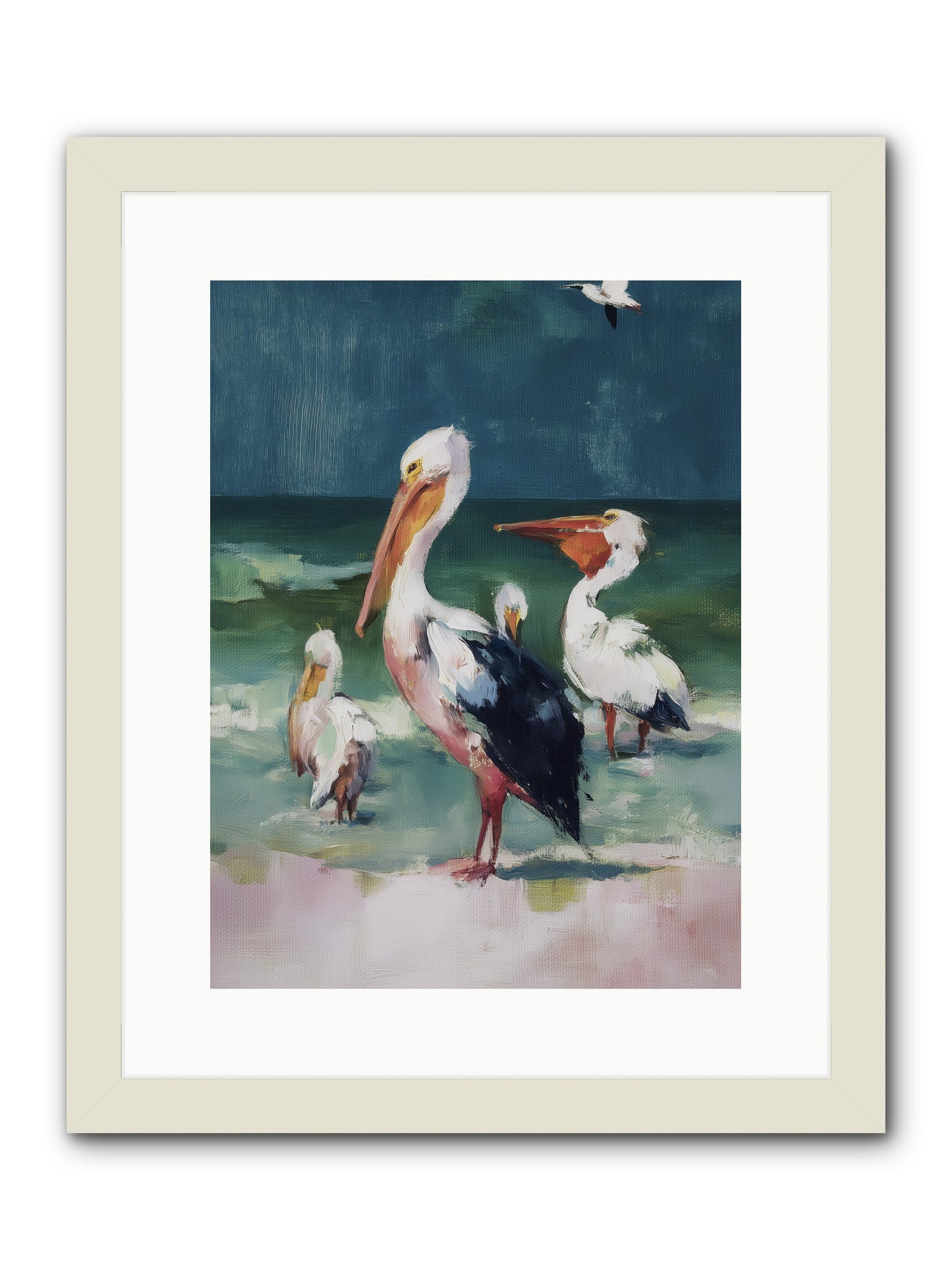 Along Water's Edge -- Framed Print - White 12x16