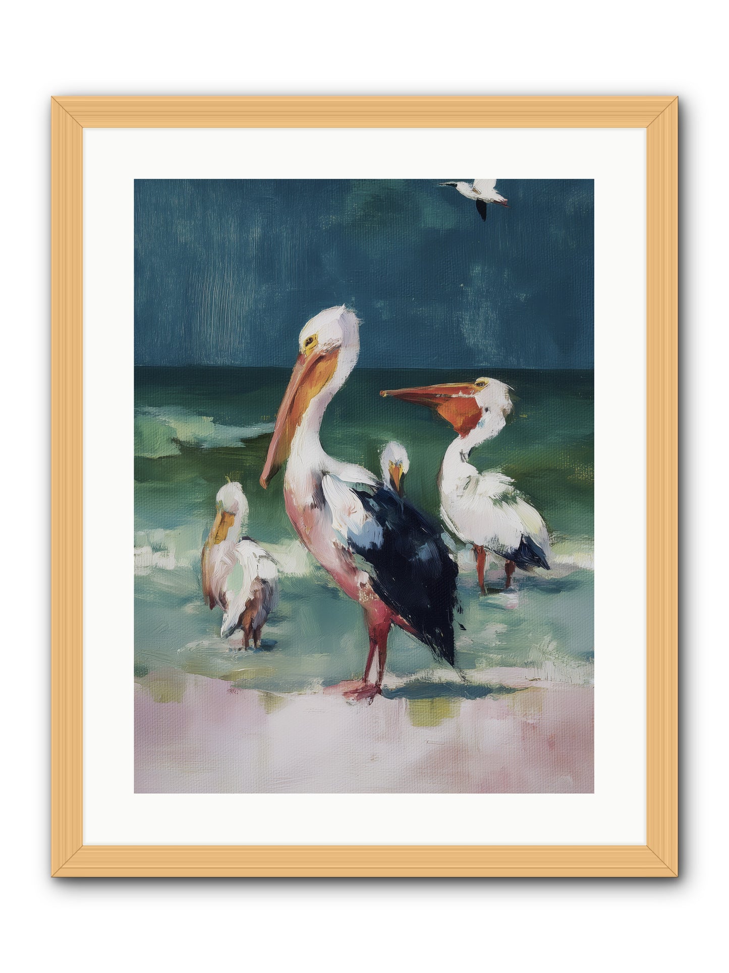 Along Water's Edge -- Framed Print - Natural 18x24