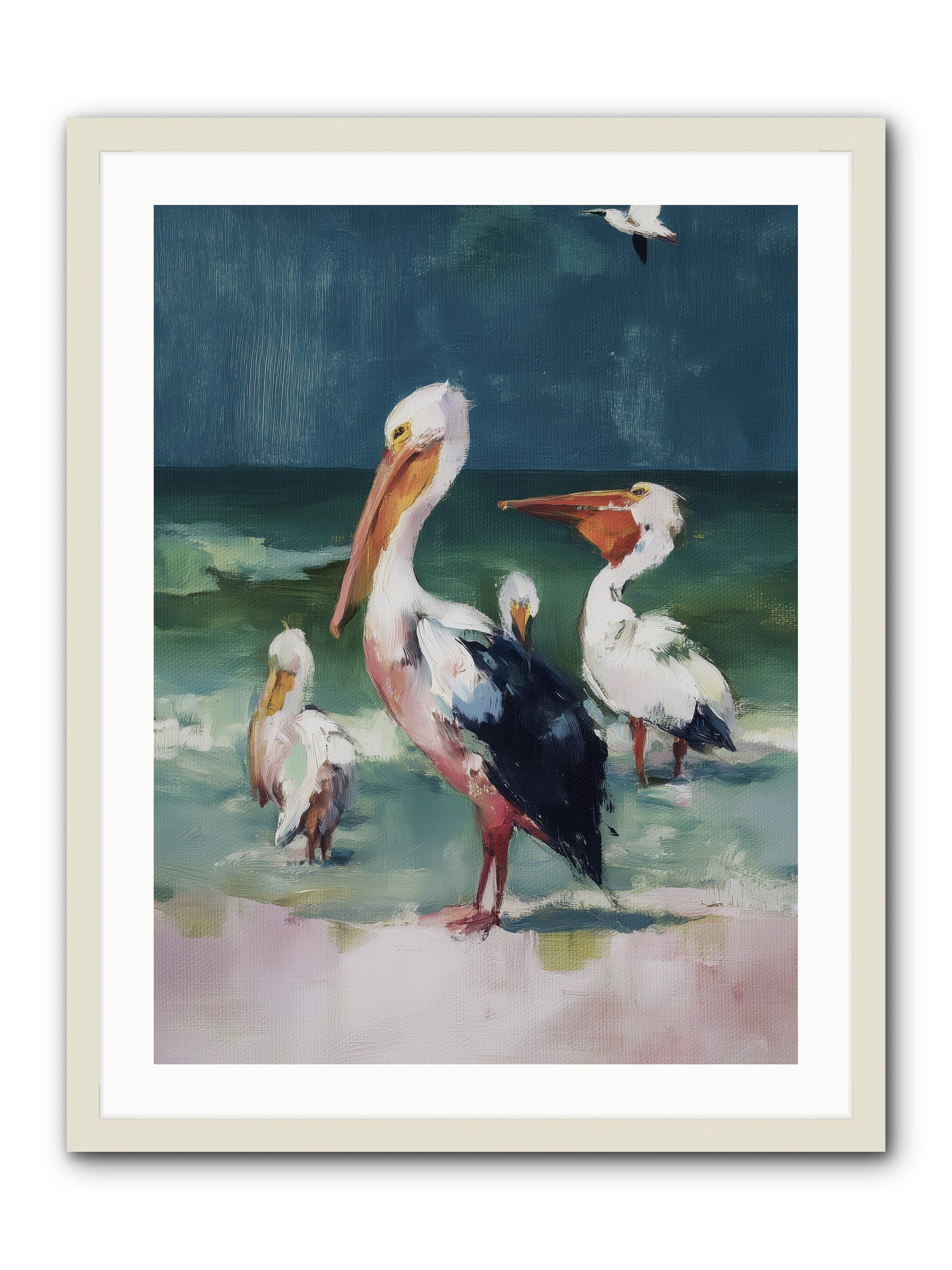 Along Water's Edge -- Framed Print - White 24x32
