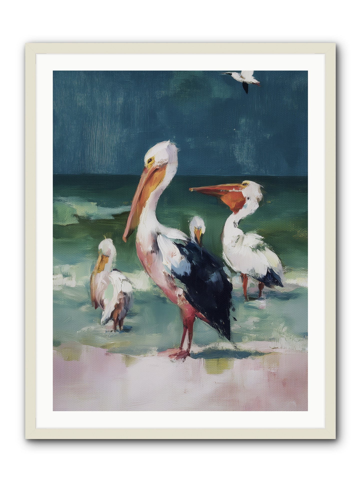 Along Water's Edge -- Framed Print - White 30x40