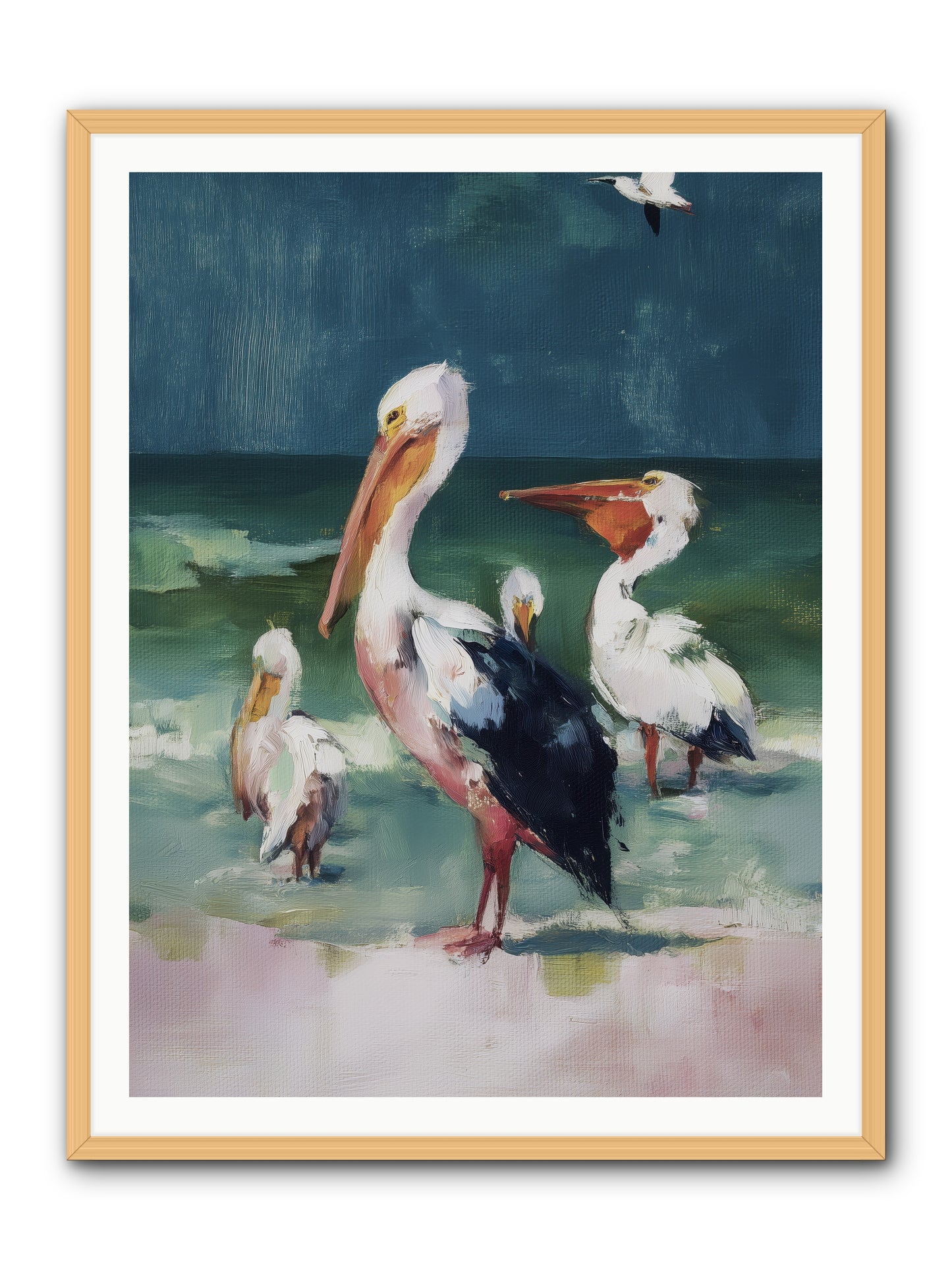 Along Water's Edge -- Framed Print - Natural 36x48