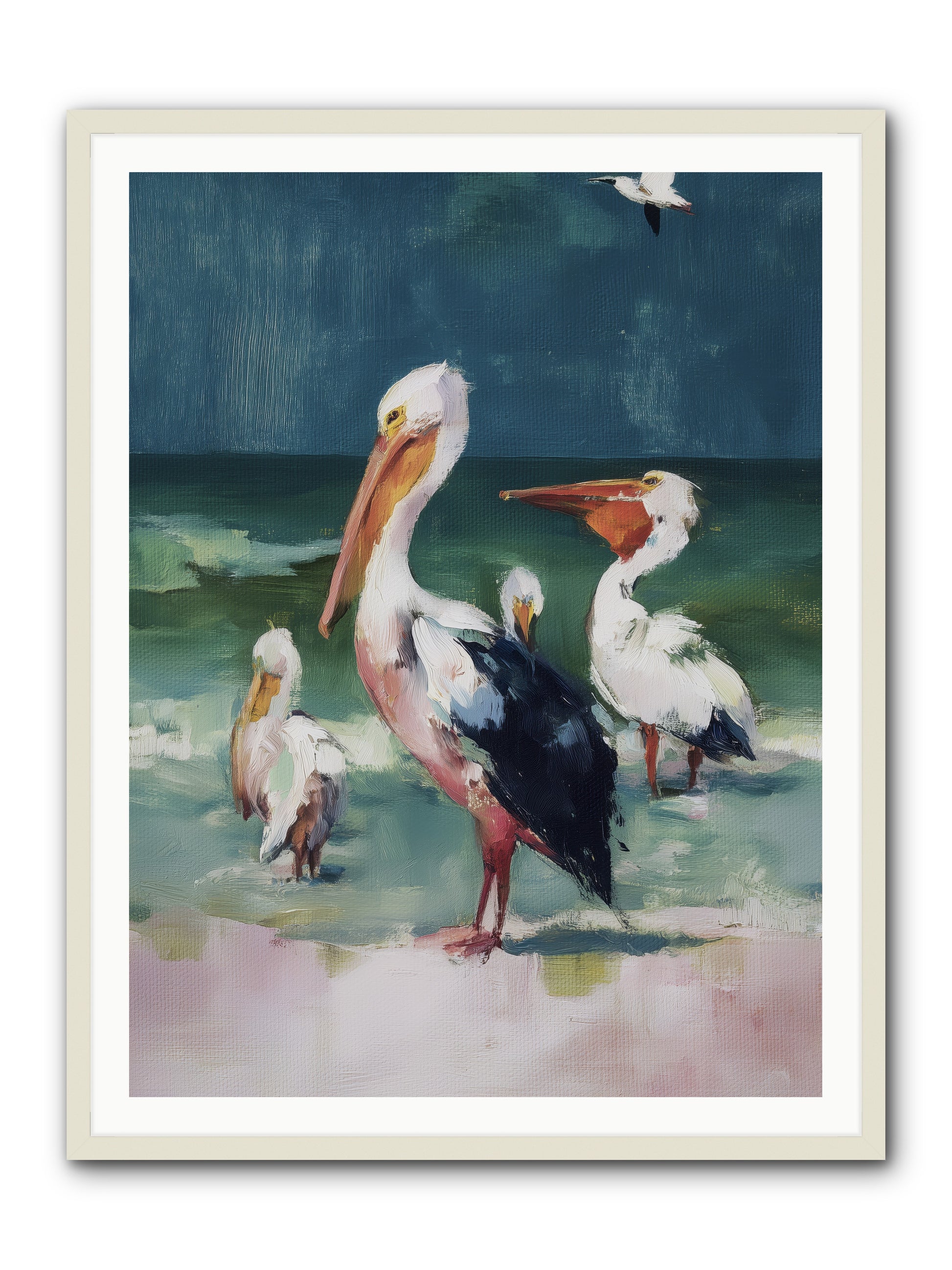Along Water's Edge -- Framed Print - White 36x48