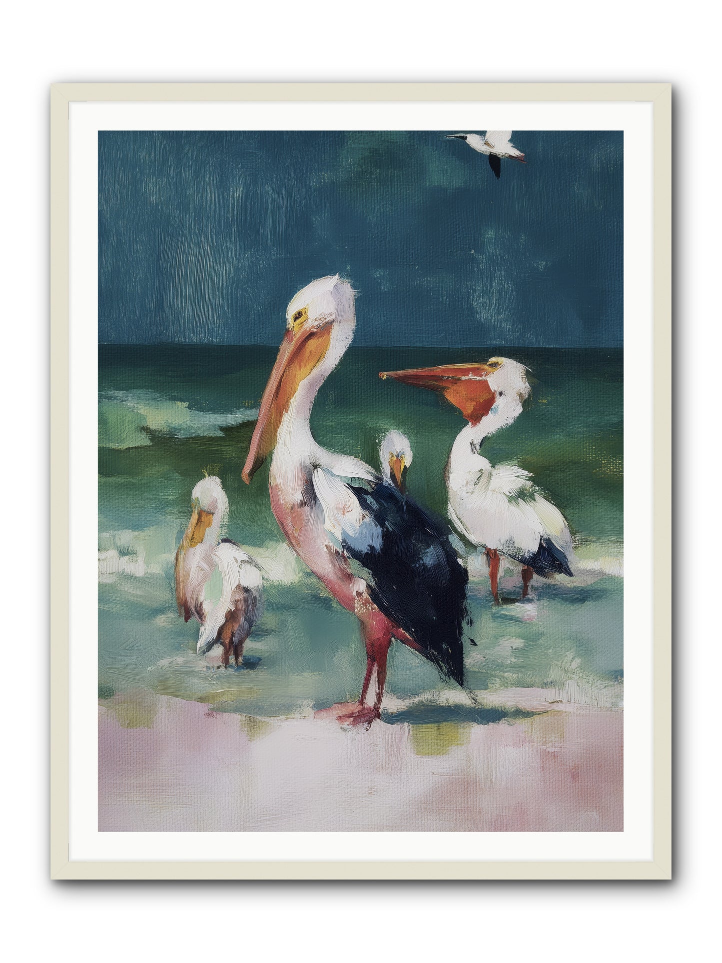 Along Water's Edge -- Framed Print - White 36x48