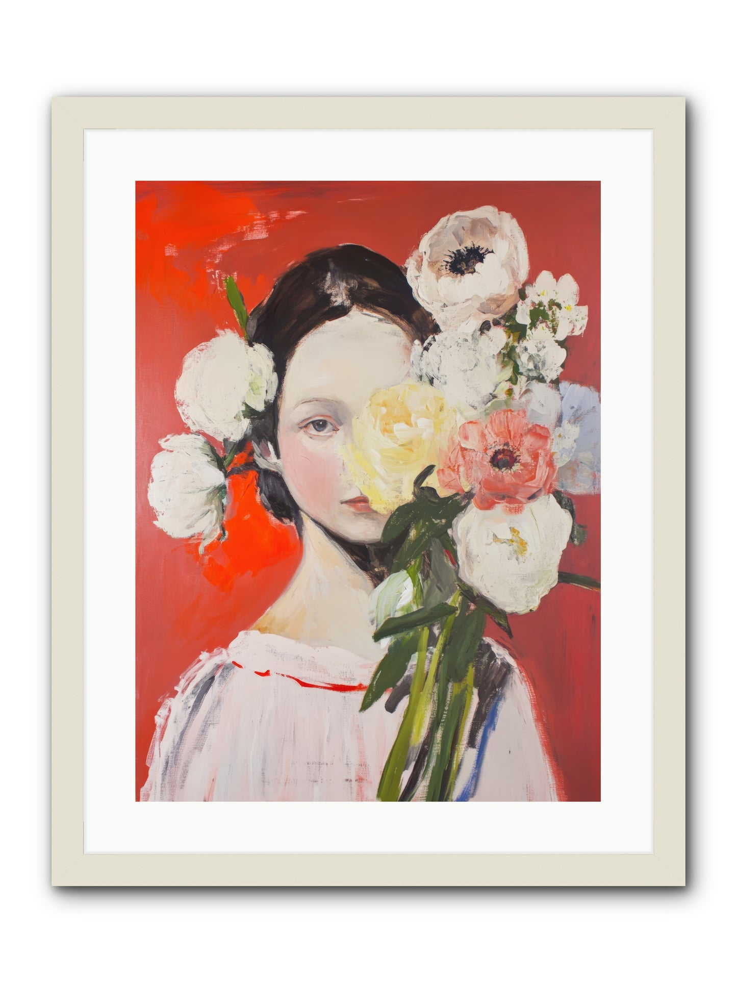 Amaryllis Phoenix-REZ -- Framed Print - White 18x24