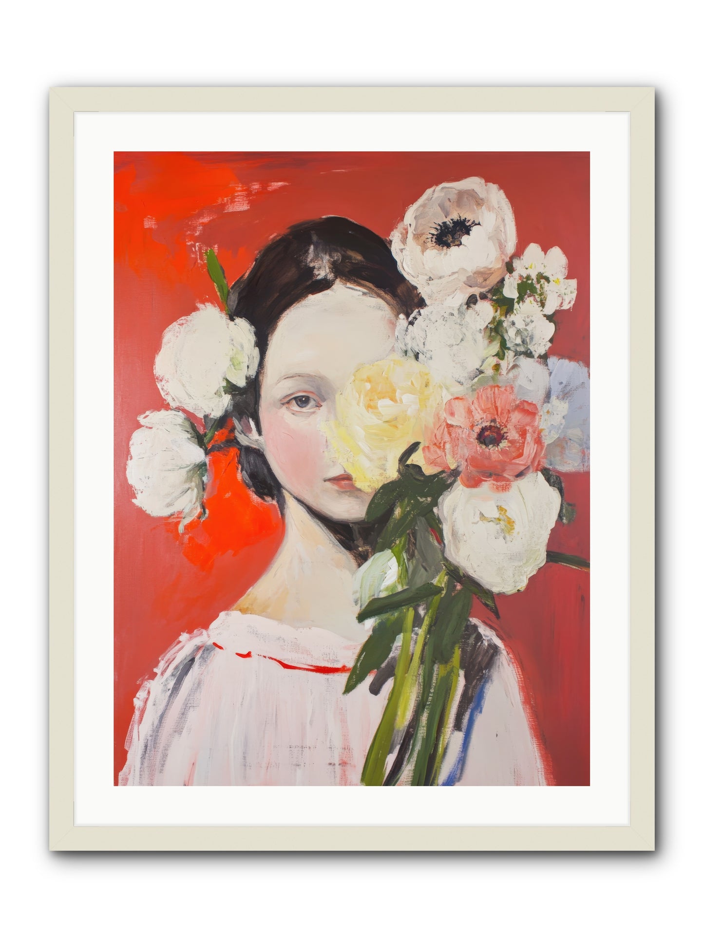 Amaryllis Phoenix-REZ -- Framed Print - White 24x32