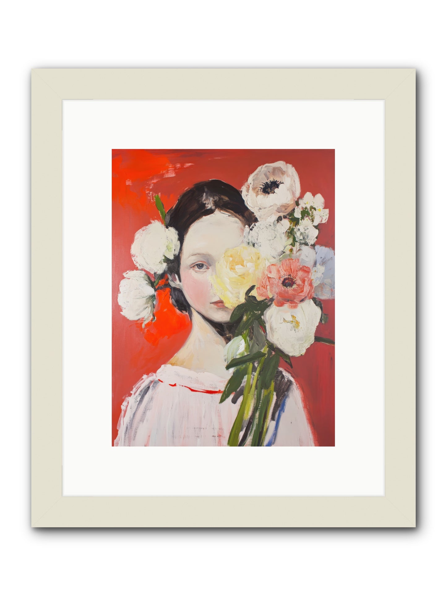 Amaryllis Phoenix-REZ -- Framed Print - White 9x12