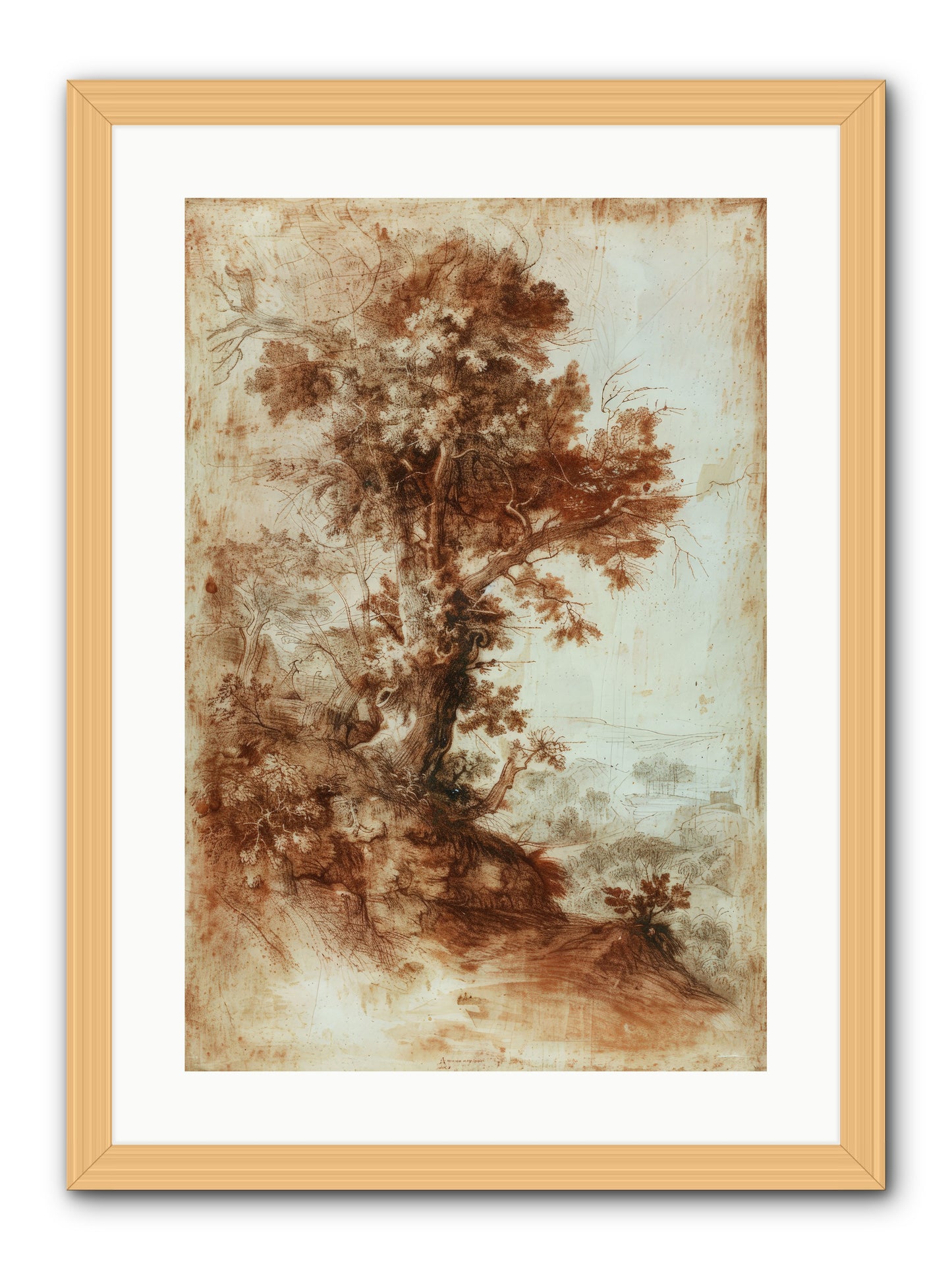 Amber Nocturne No. 1 -- Framed Print - Natural 16x24
