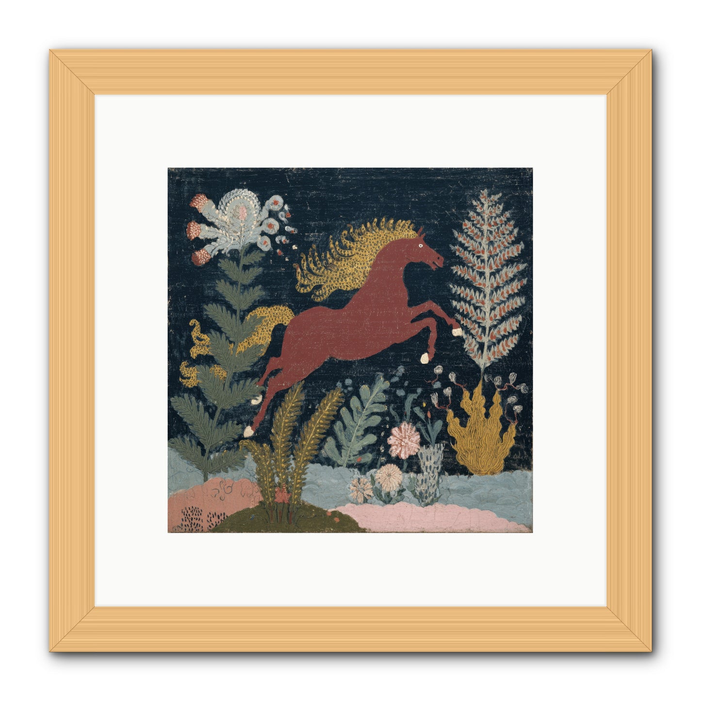 Among Ferns -- Framed Print - Natural 10x10