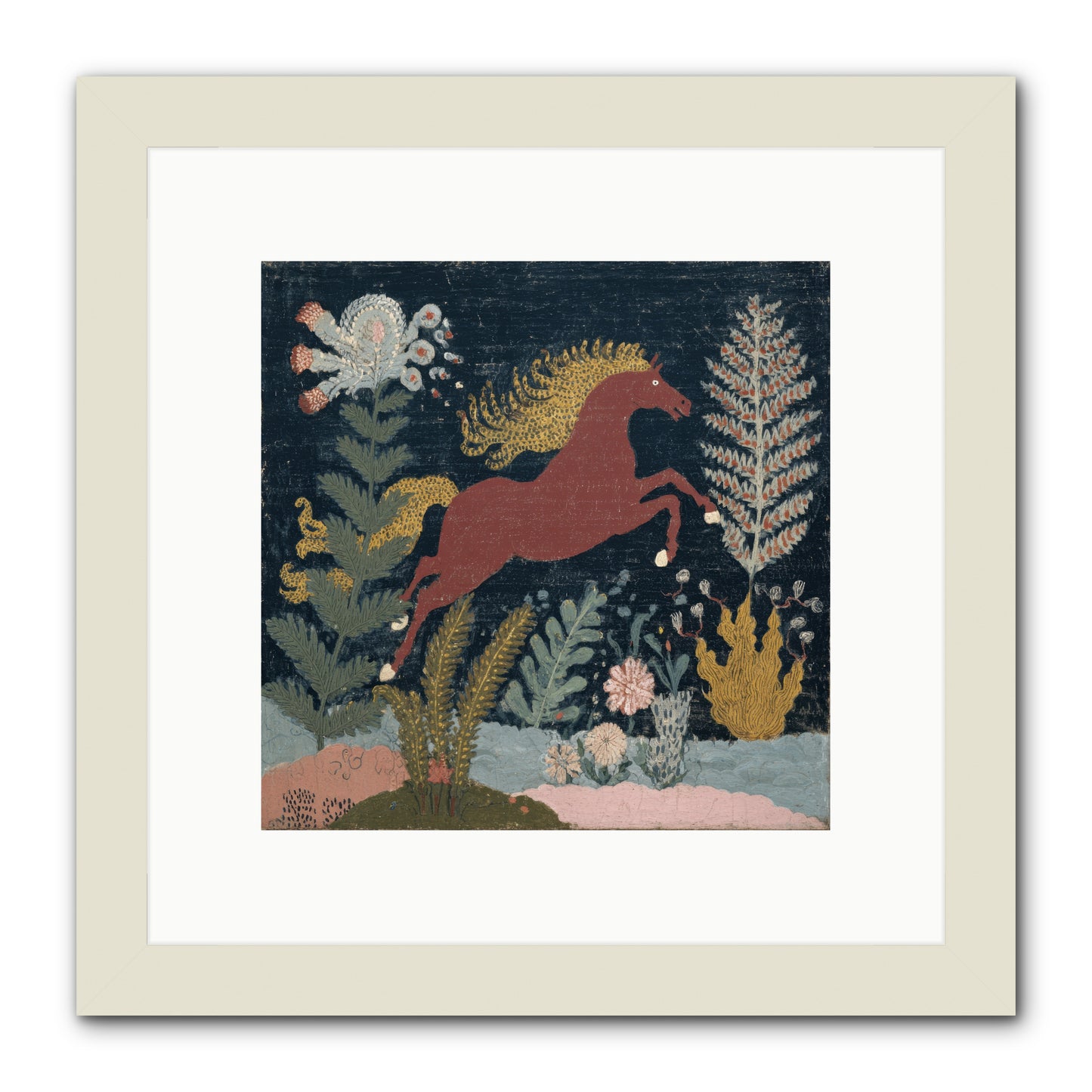 Among Ferns -- Framed Print - White 10x10