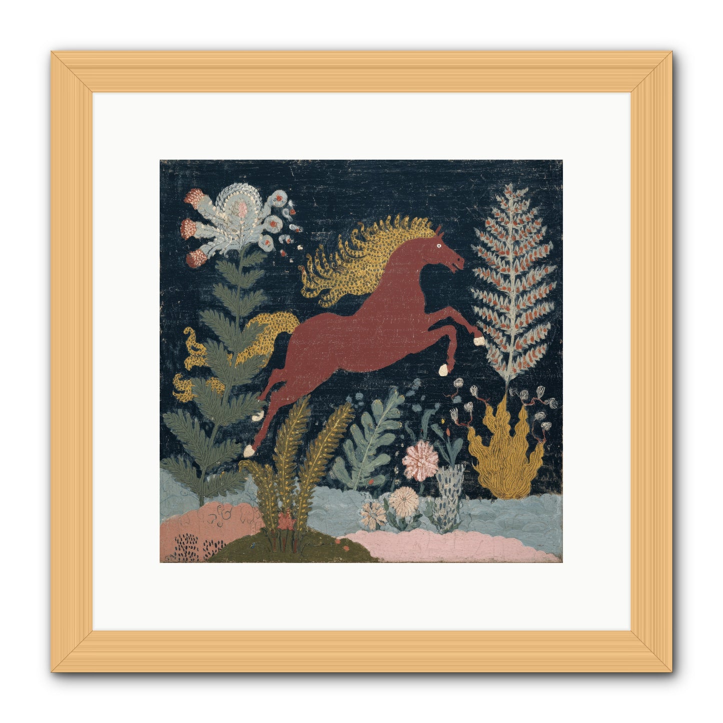 Among Ferns -- Framed Print - Natural 12x12