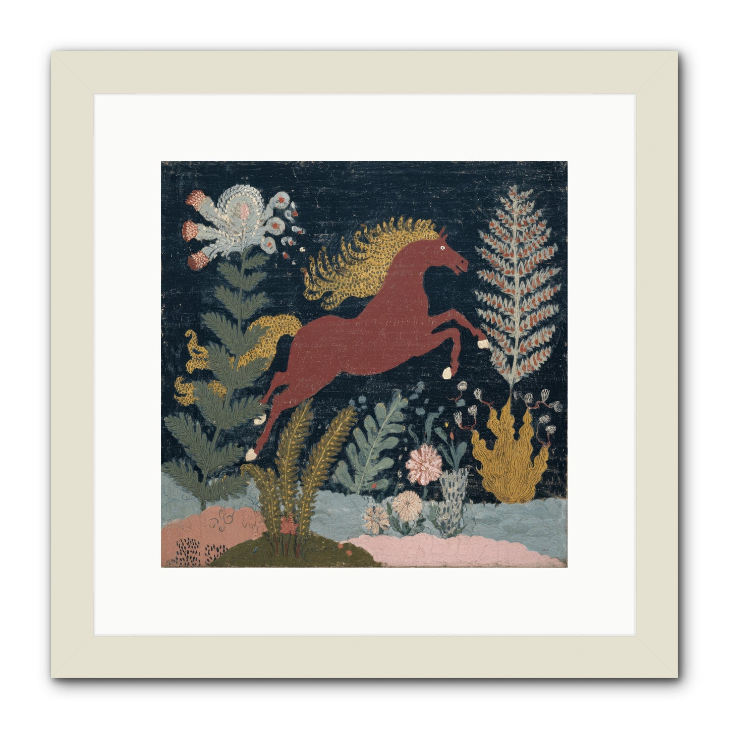 Among Ferns -- Framed Print - White 12x12