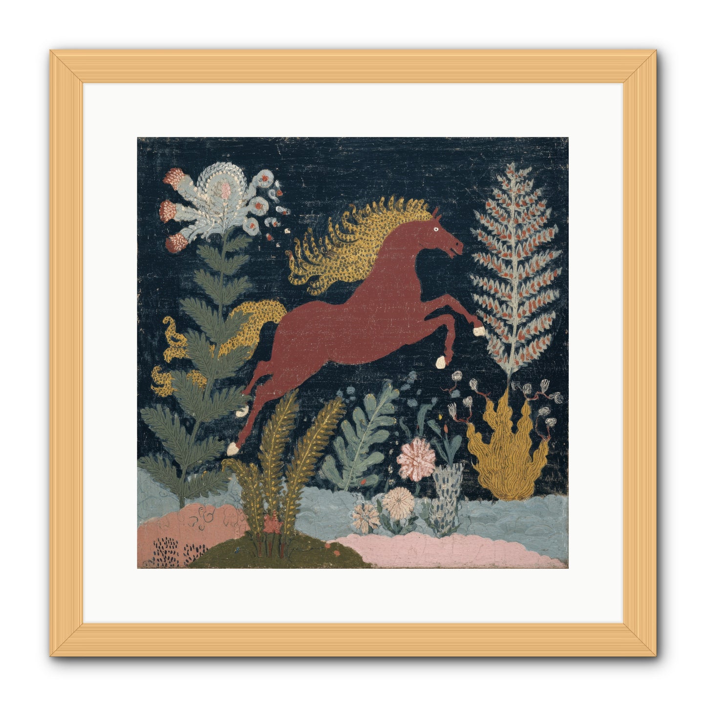 Among Ferns -- Framed Print - Natural 16x16