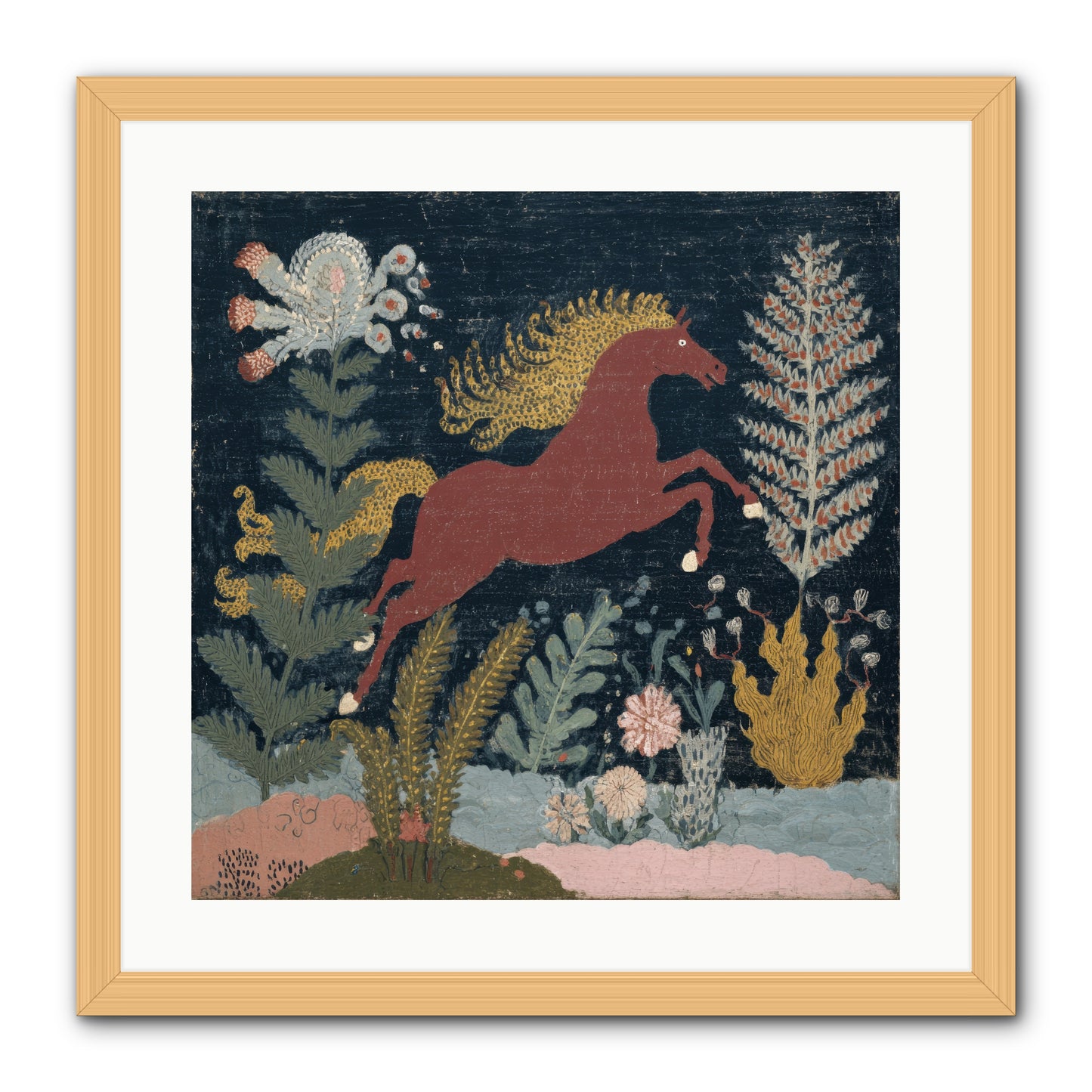 Among Ferns -- Framed Print - Natural 20x20