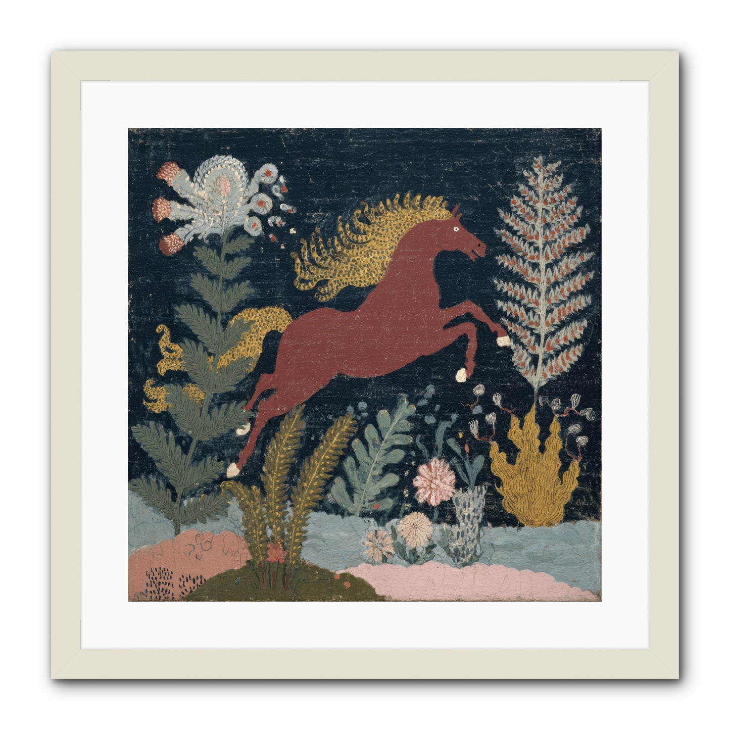 Among Ferns -- Framed Print - White 20x20