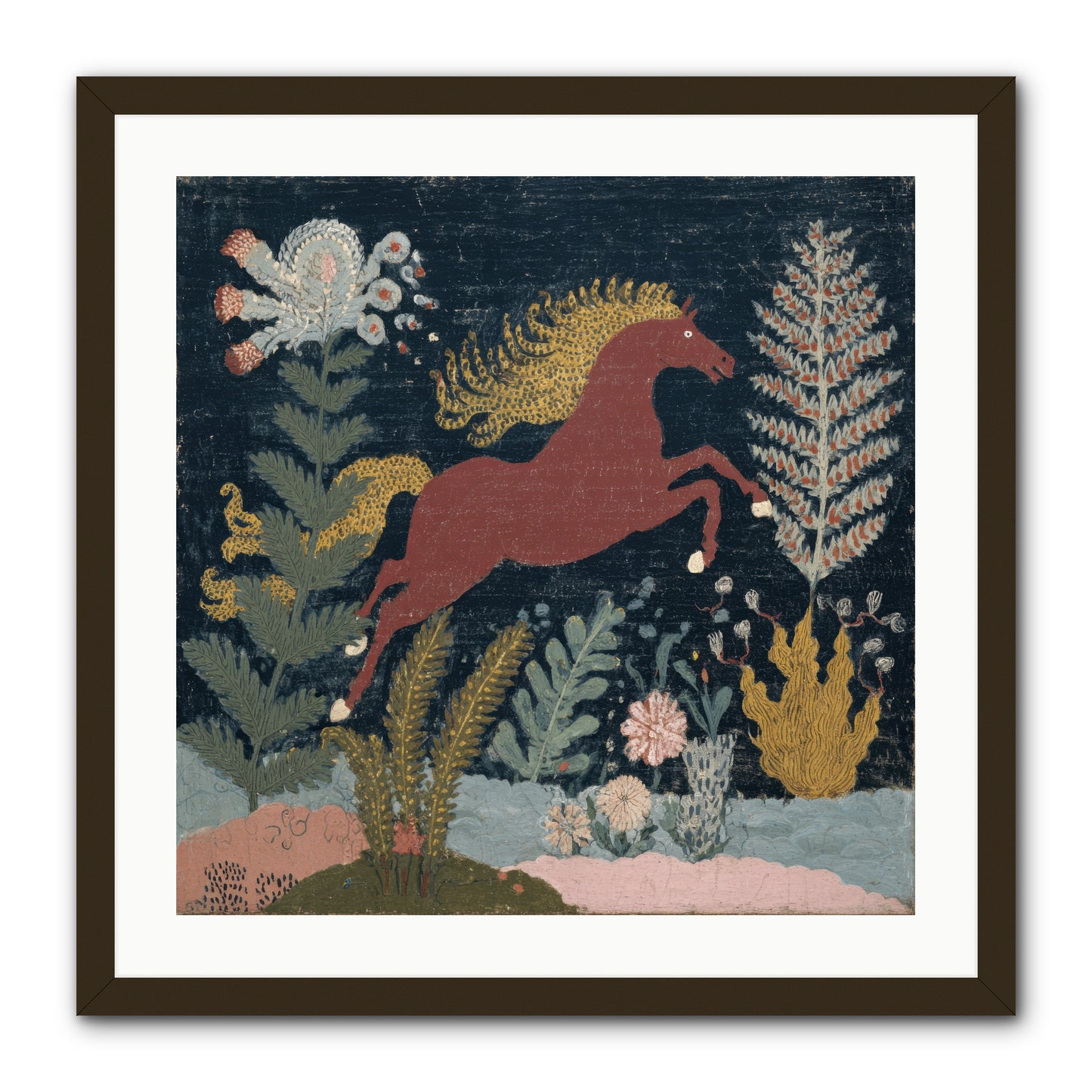 Among Ferns -- Framed Print - Black 24x24