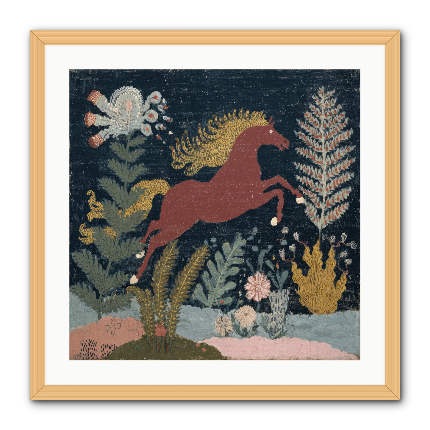 Among Ferns -- Framed Print - Natural 24x24