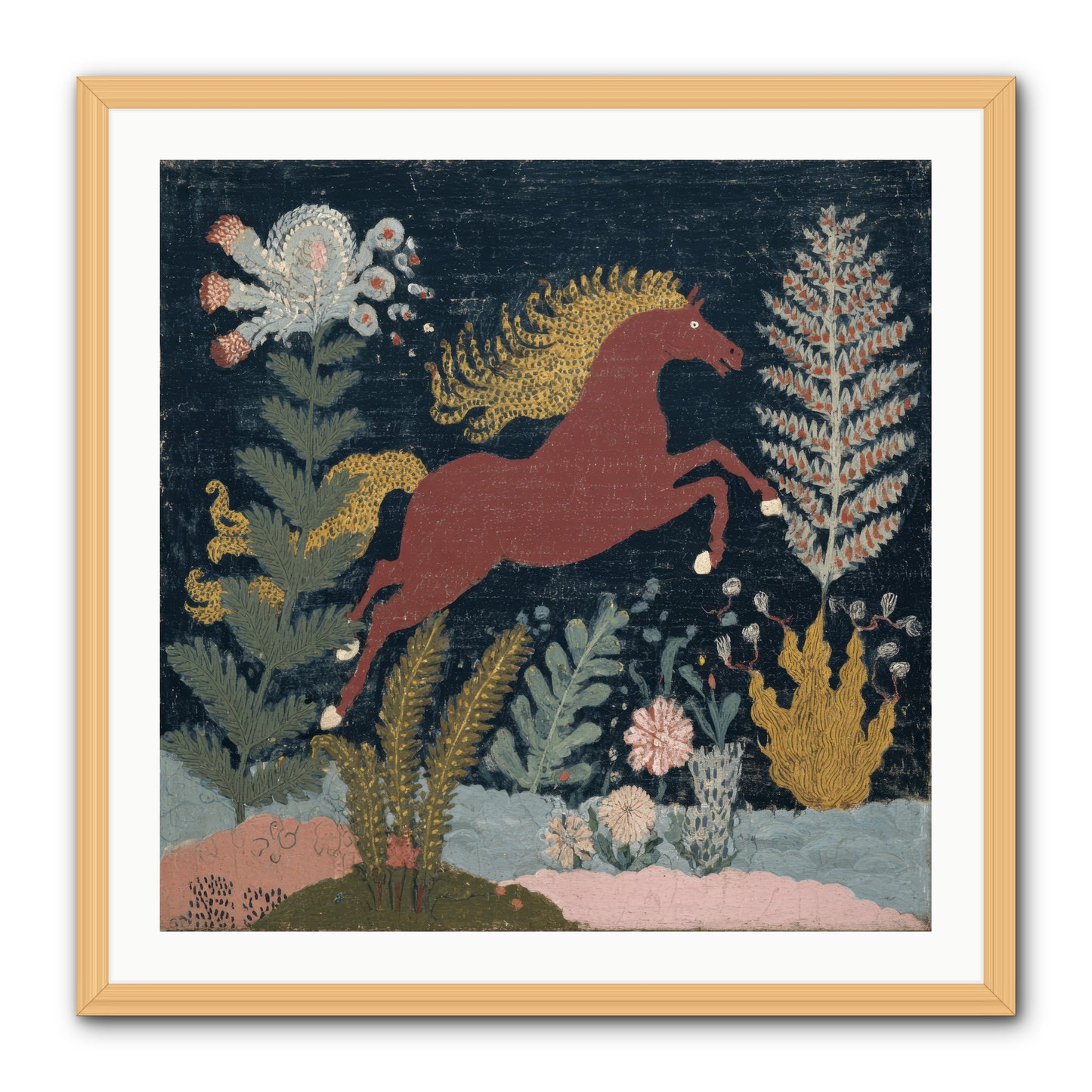 Among Ferns -- Framed Print - Natural 30x30