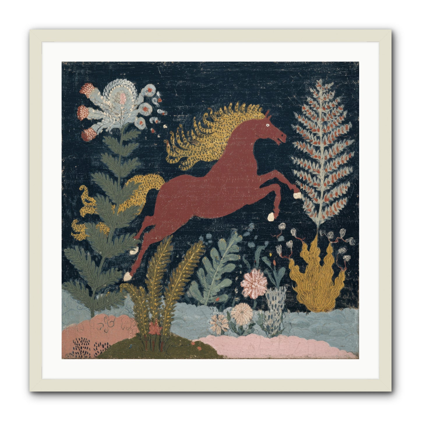Among Ferns -- Framed Print - White 30x30