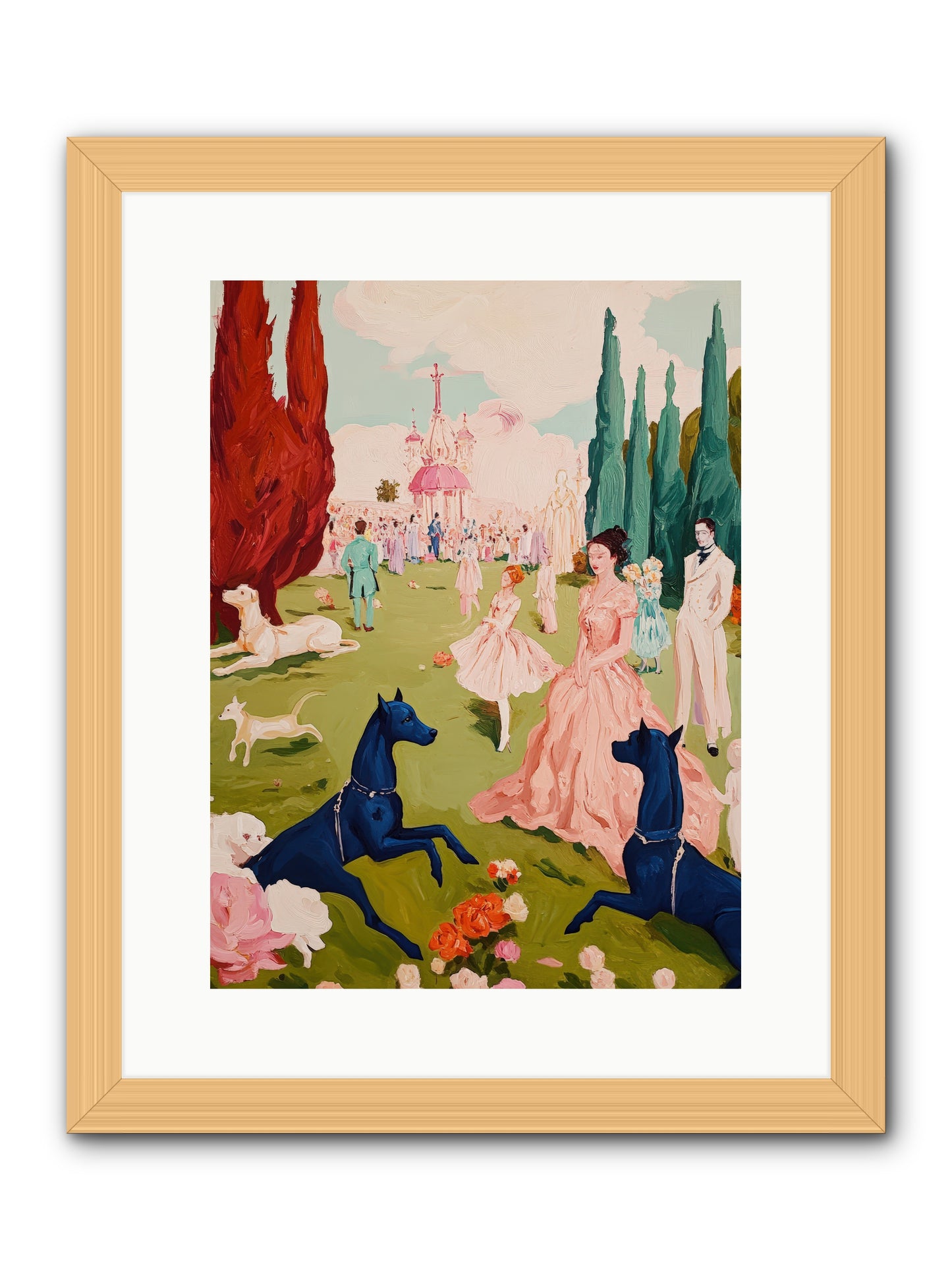 Among Well-Dressed FlowersREZ -- Framed Print - Natural 12x16