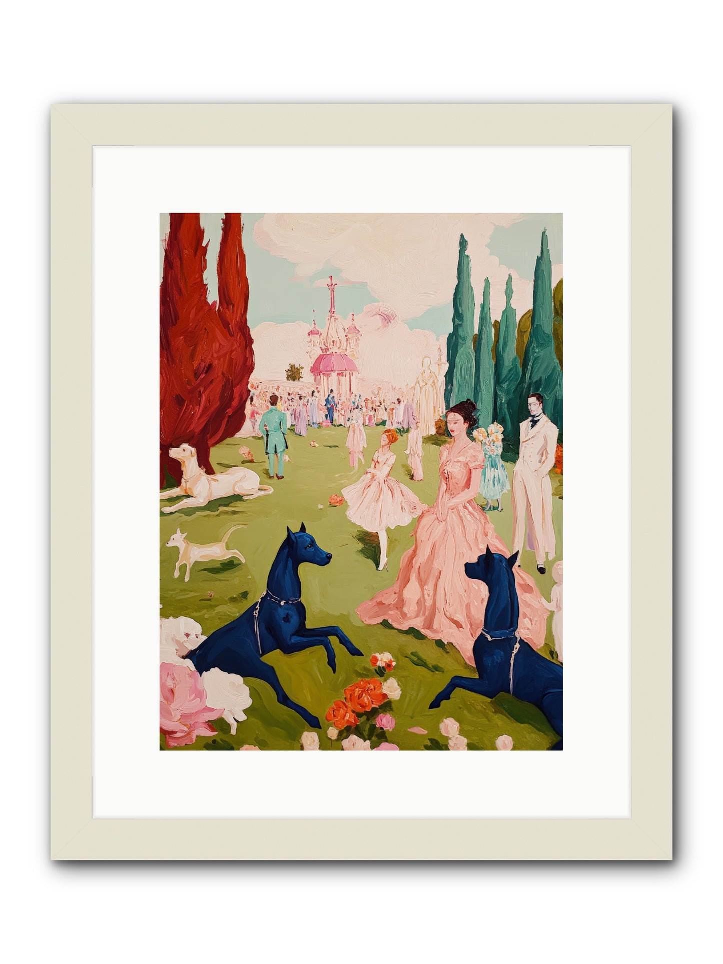 Among Well-Dressed FlowersREZ -- Framed Print - White 12x16