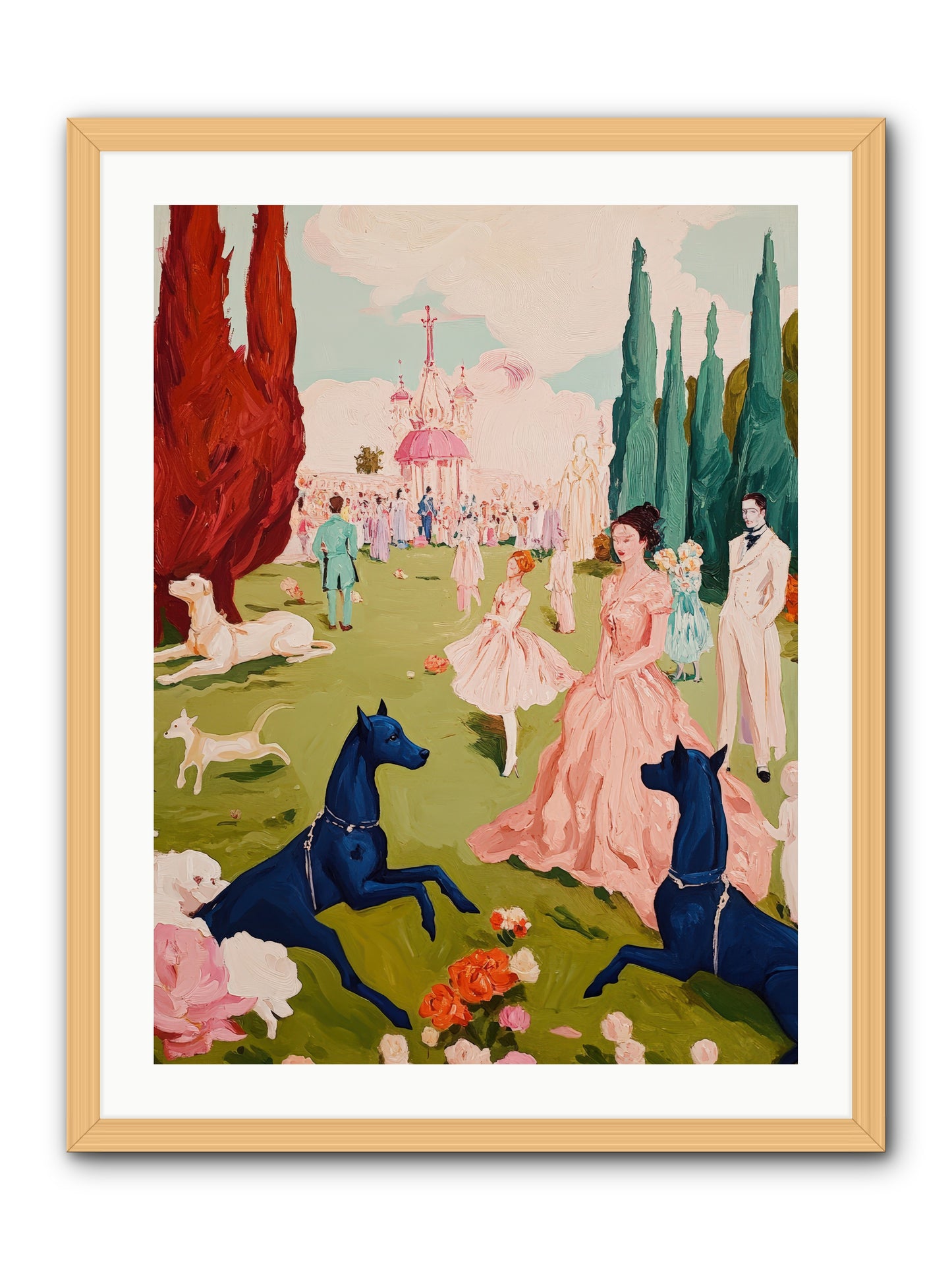 Among Well-Dressed FlowersREZ -- Framed Print - Natural 24x32