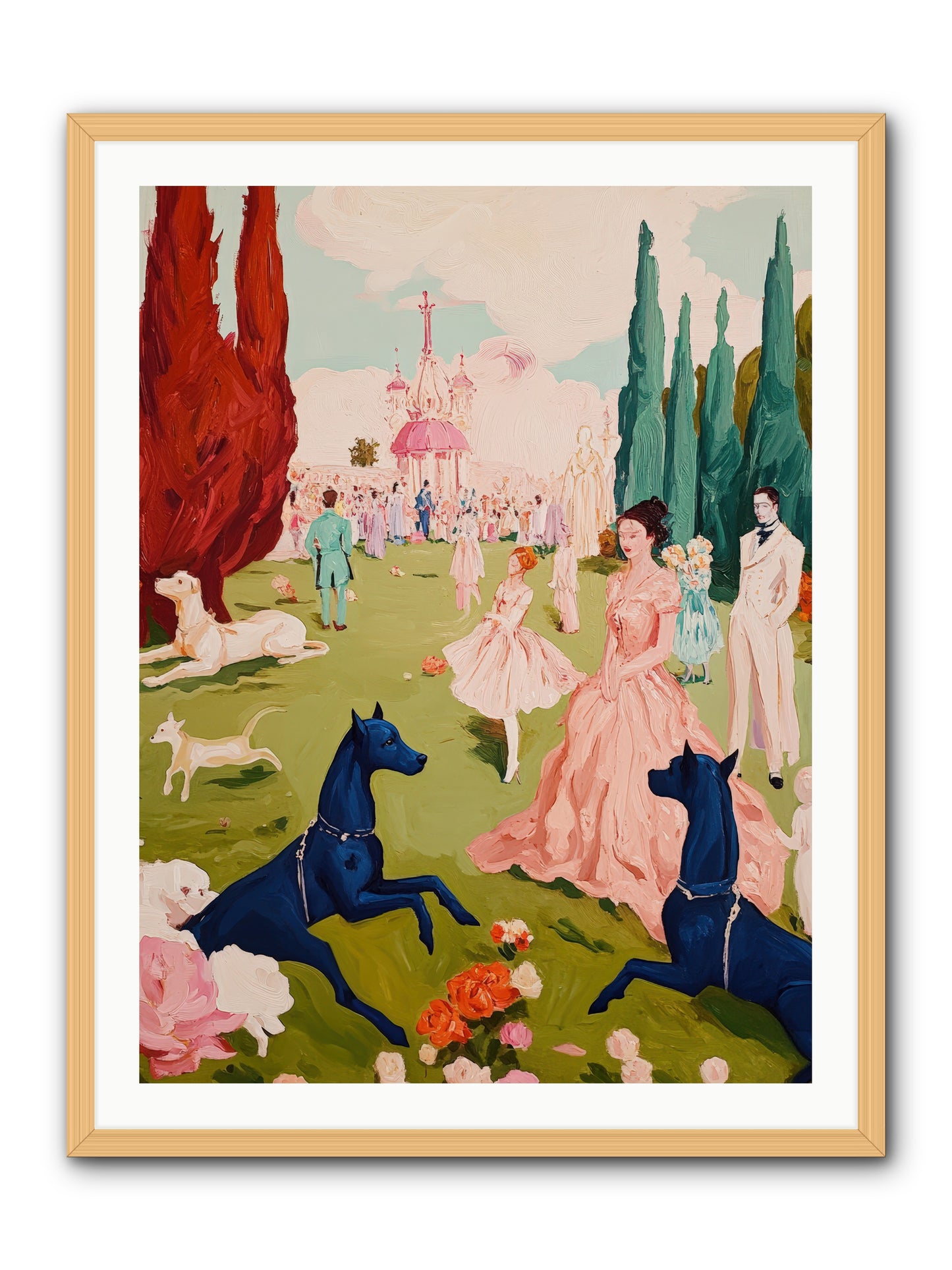 Among Well-Dressed FlowersREZ -- Framed Print - Natural 30x40
