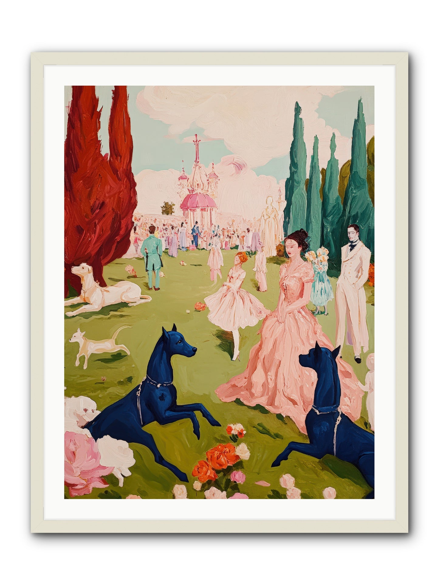 Among Well-Dressed FlowersREZ -- Framed Print - White 30x40