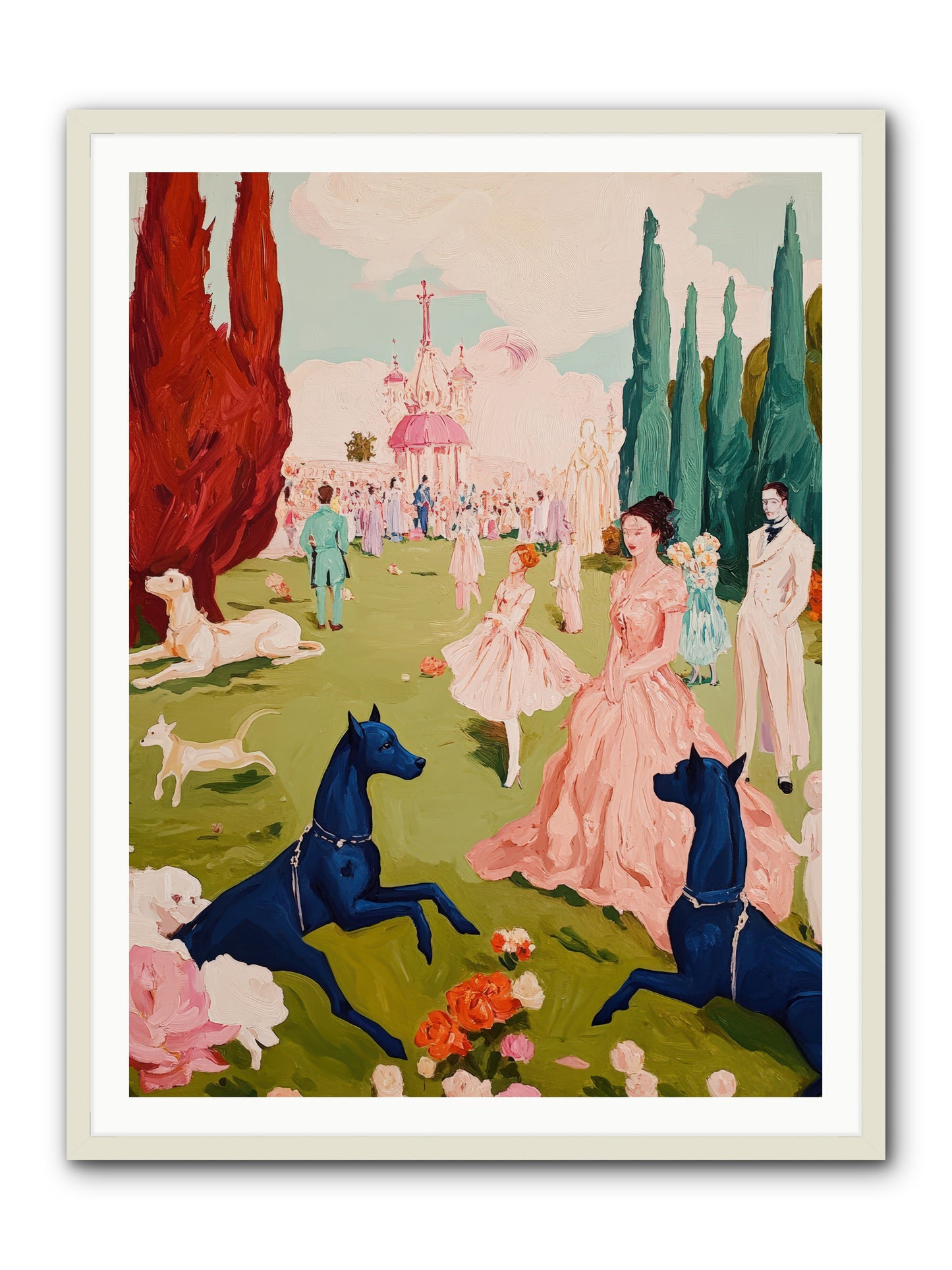 Among Well-Dressed FlowersREZ -- Framed Print - White 36x48