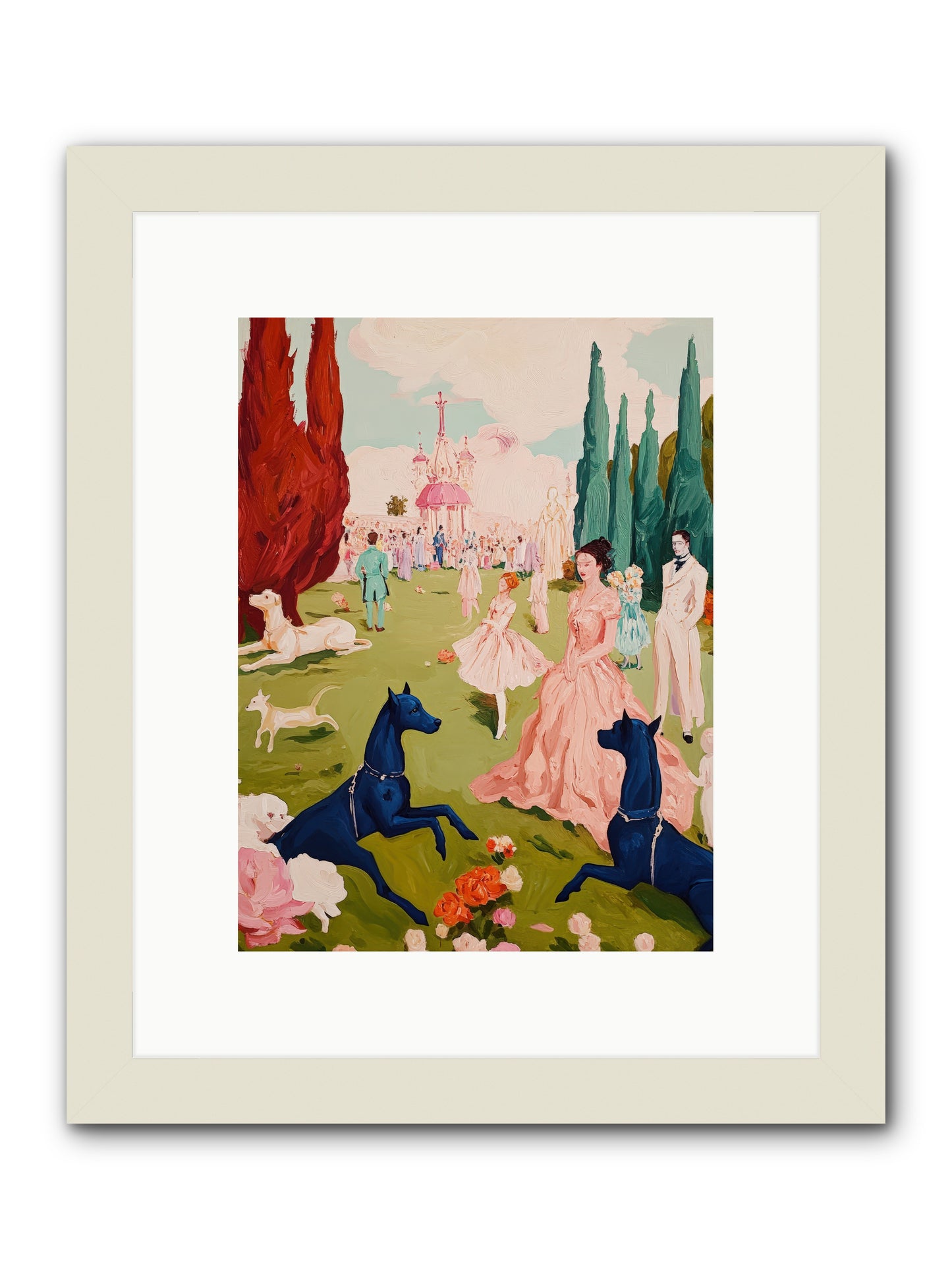 Among Well-Dressed FlowersREZ -- Framed Print - White 9x12