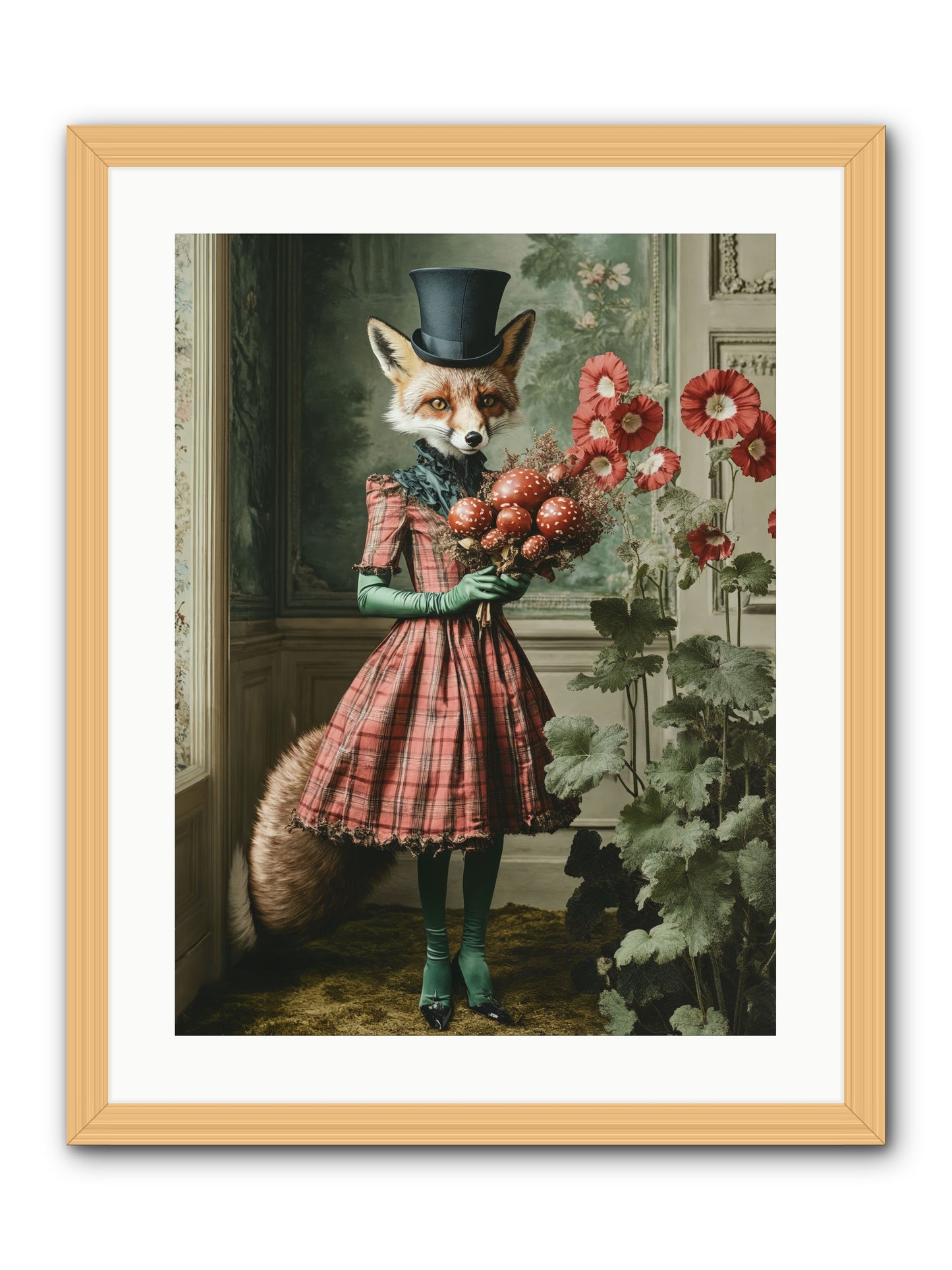Among Wild BloomsRez -- Framed Print - Natural 18x24