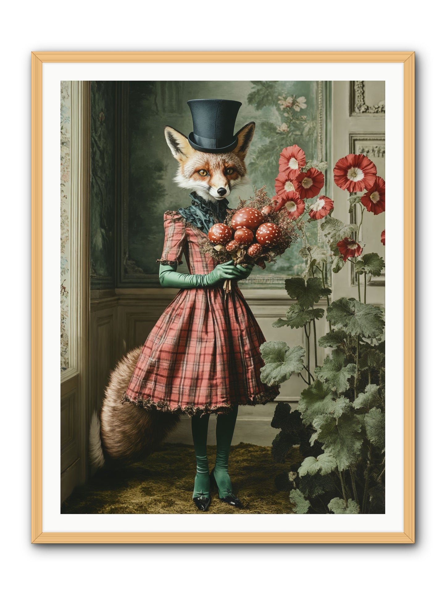 Among Wild BloomsRez -- Framed Print - Natural 36x48
