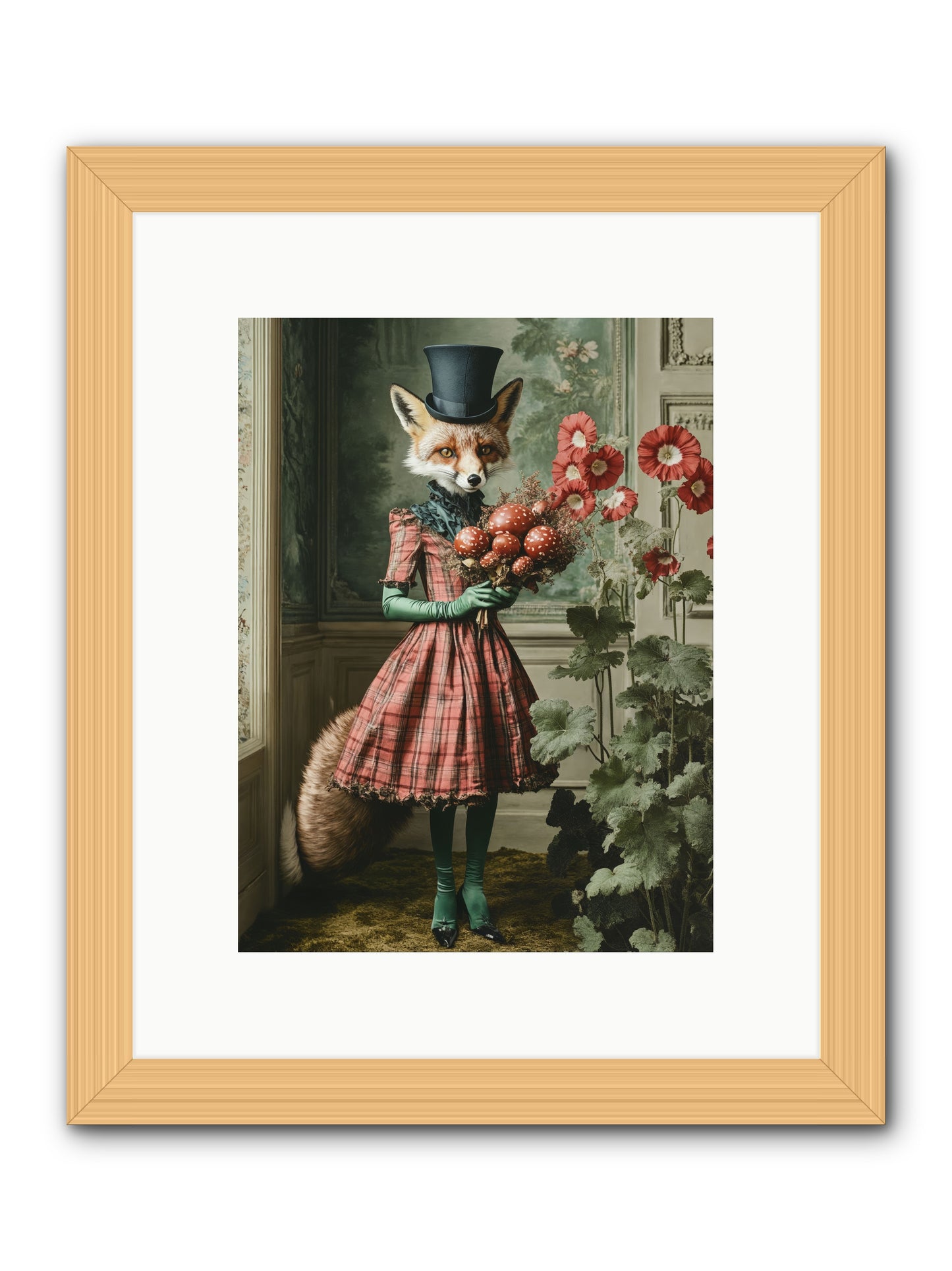 Among Wild BloomsRez -- Framed Print - Natural 9x12