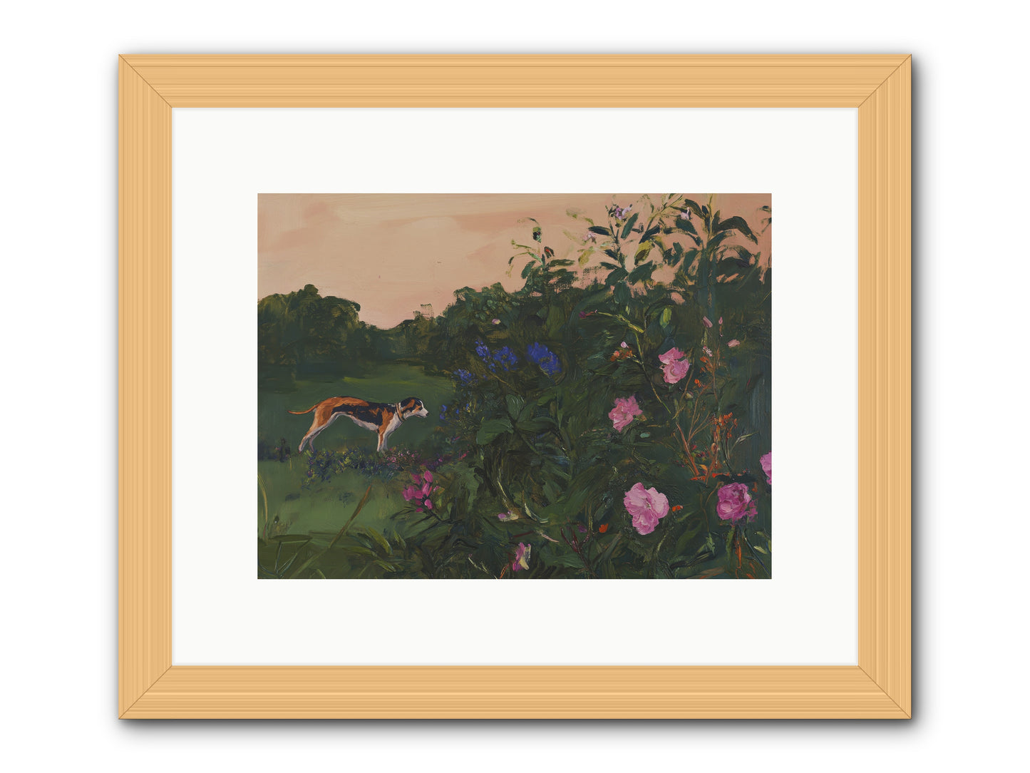Among the Blooms -- Framed Print - Natural 12x9
