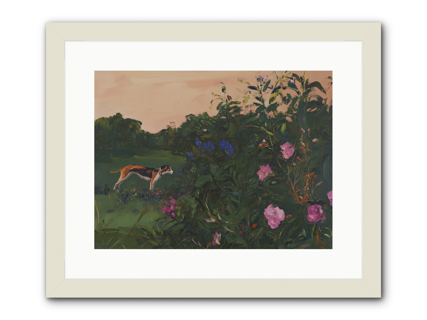 Among the Blooms -- Framed Print - White 16x12