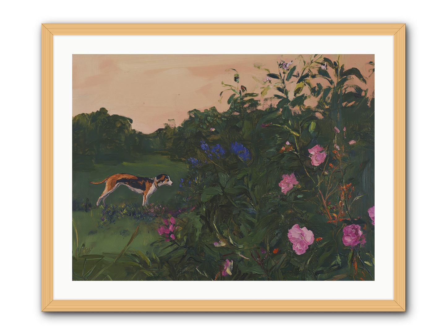 Among the Blooms -- Framed Print - Natural 32x24