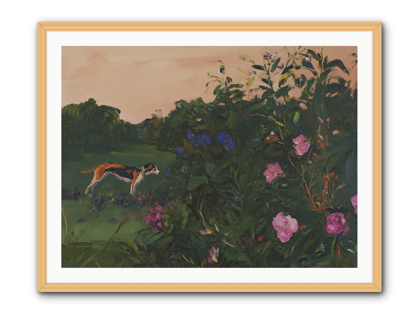 Among the Blooms -- Framed Print - Natural 40x30