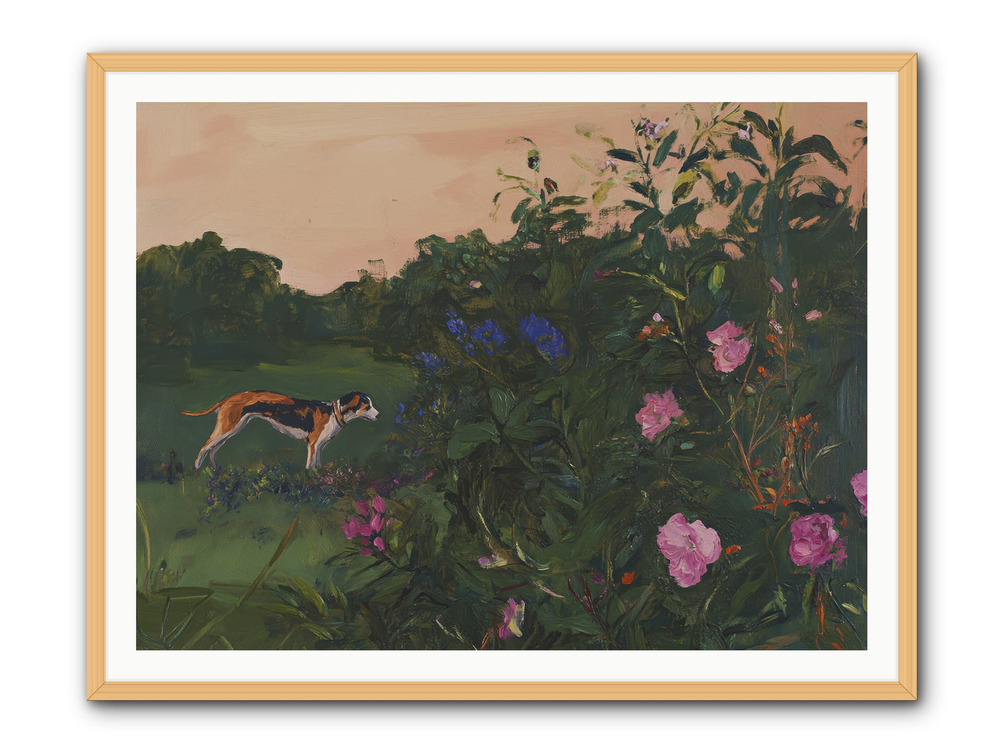 Among the Blooms -- Framed Print - Natural 48x36