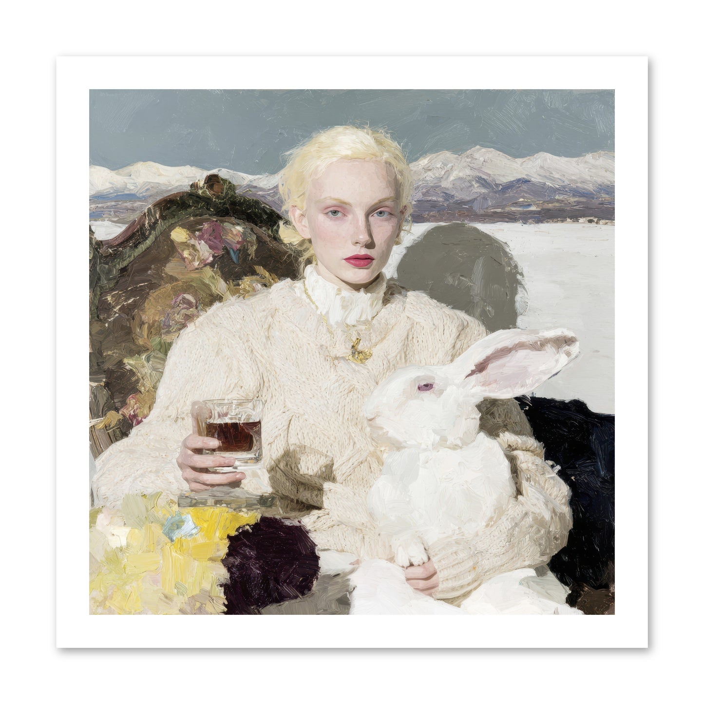 Among the Pearl Dispatches -- Loose Canvas Print 16x16