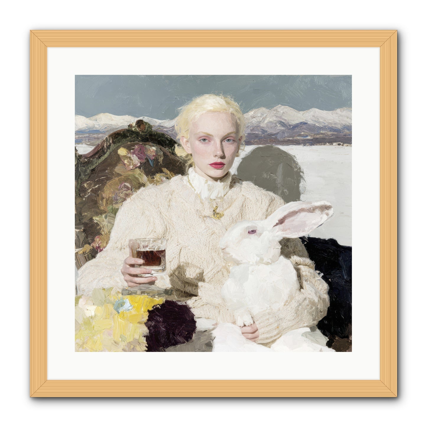 Among the Pearl Dispatches -- Framed Print - Natural 20x20