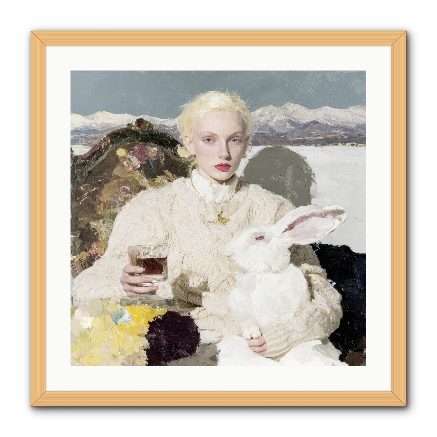 Among the Pearl Dispatches -- Framed Print - Natural 24x24